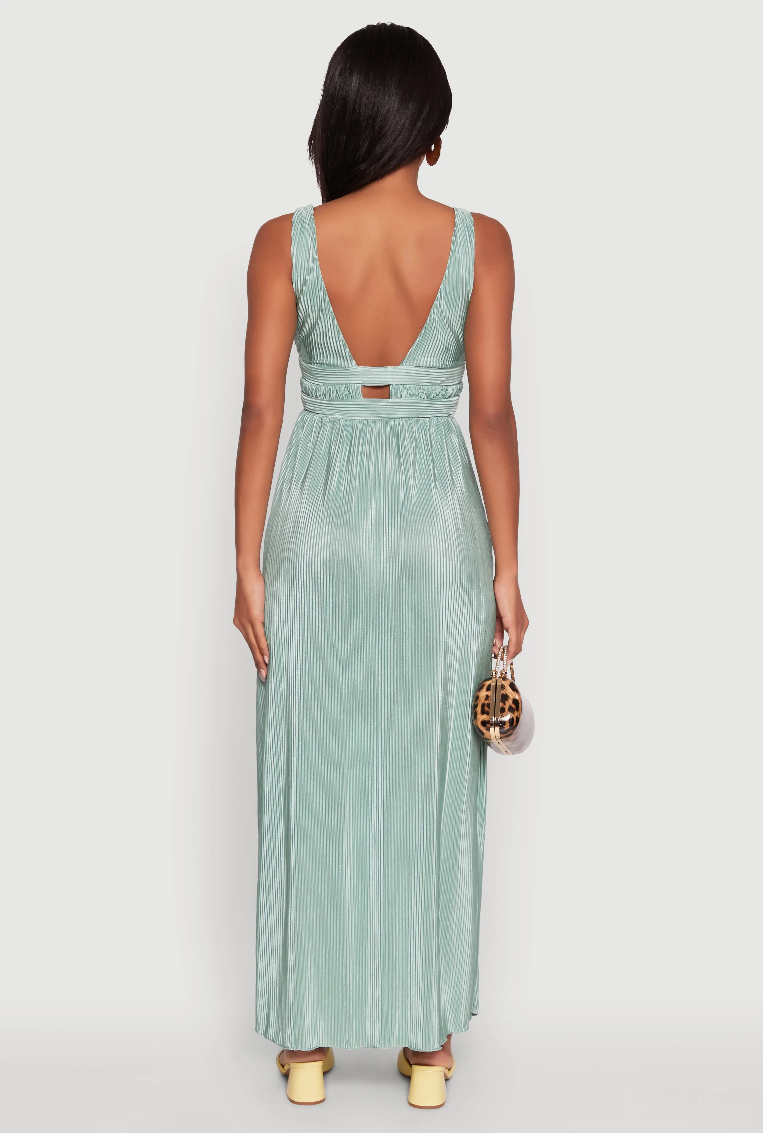 Elegant Sleeveless Plisse Empire Waist Dress sold by Rainbow product image thumbnail 5