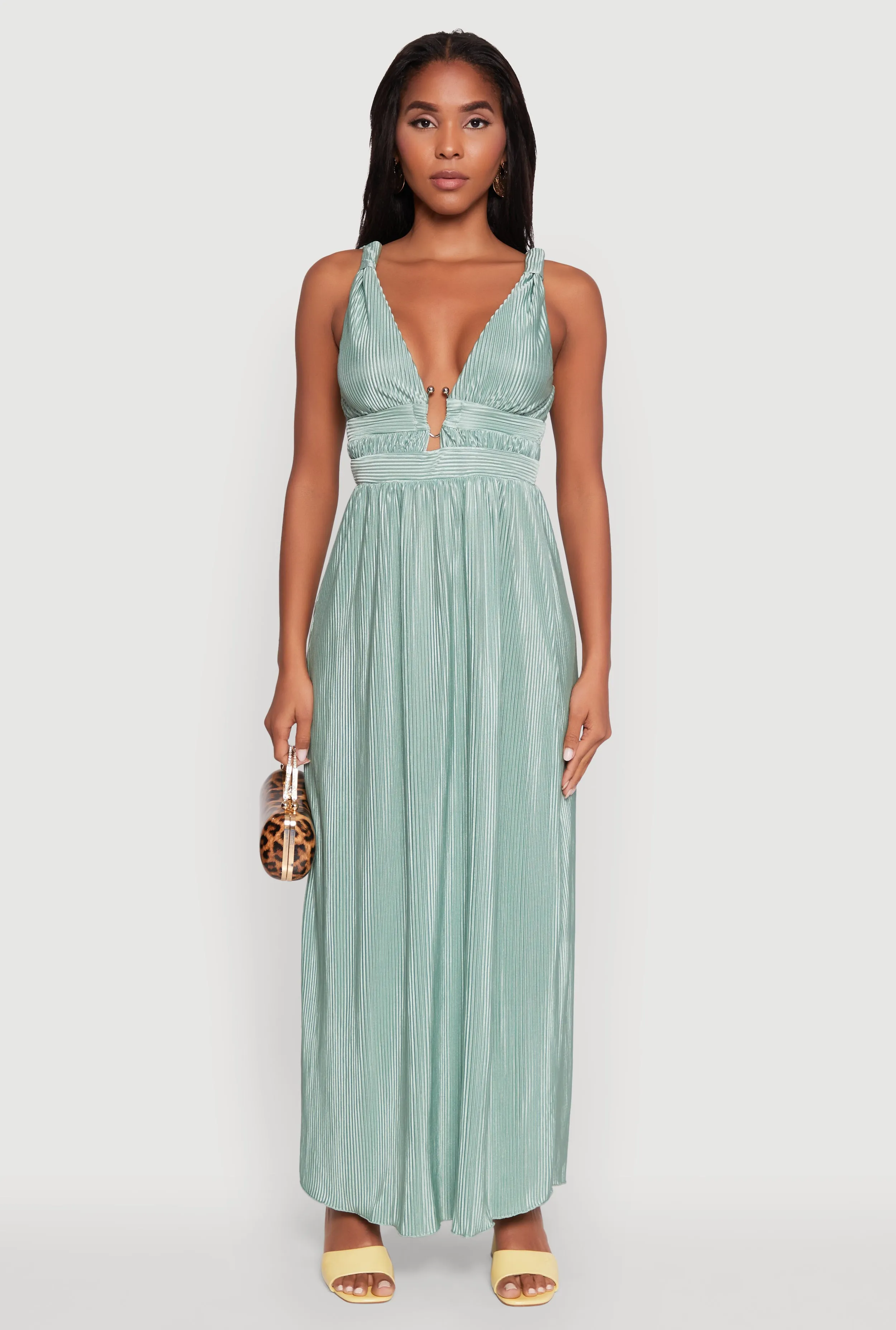 Elegant Sleeveless Plisse Empire Waist Dress sold by Rainbow product image thumbnail 2