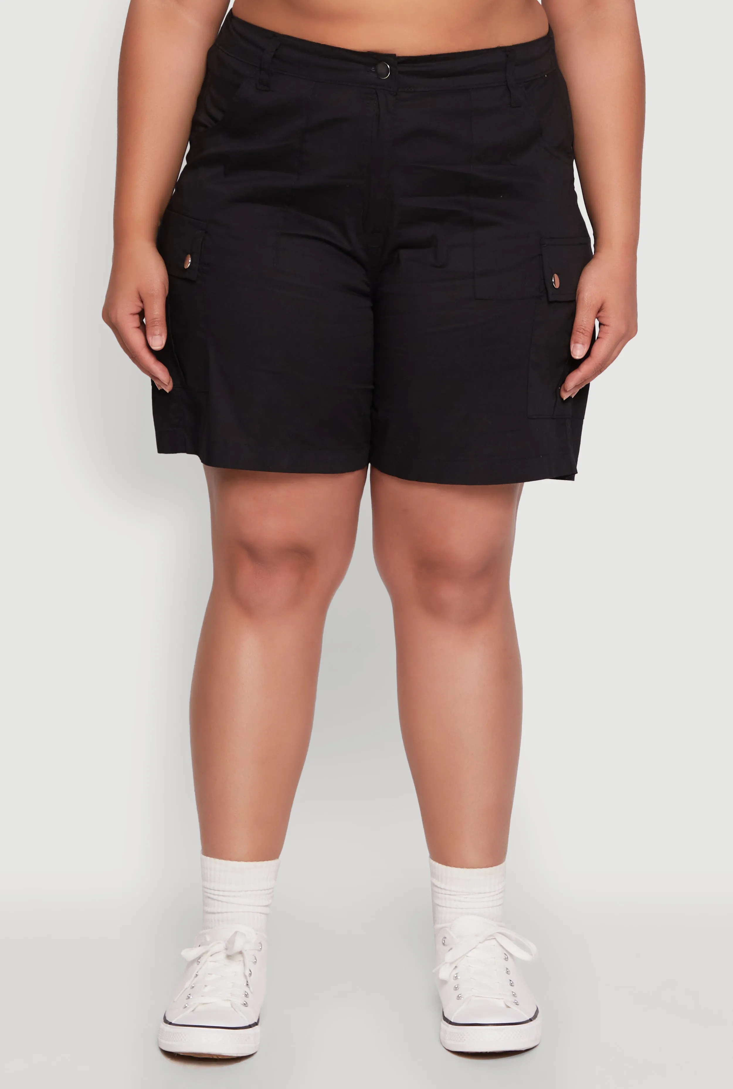 Plus Size Stylish High Waisted Cargo Shorts sold by Rainbow product image thumbnail 3