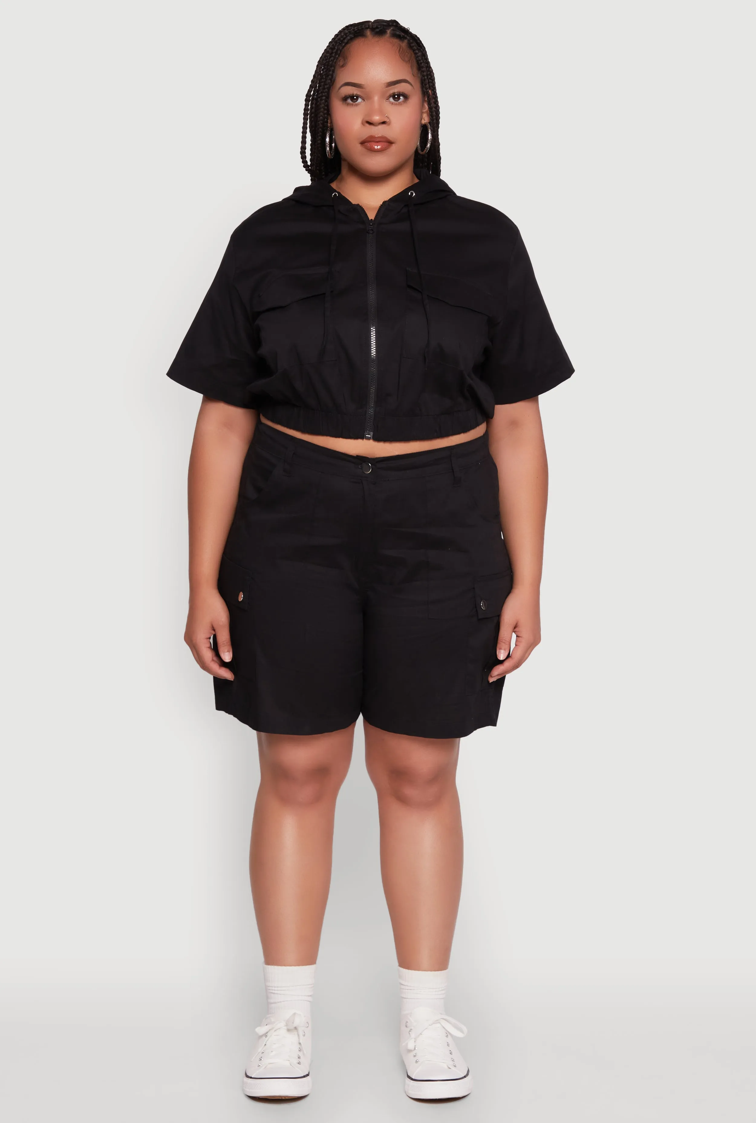 Plus Size Stylish High Waisted Cargo Shorts sold by Rainbow product image thumbnail 2