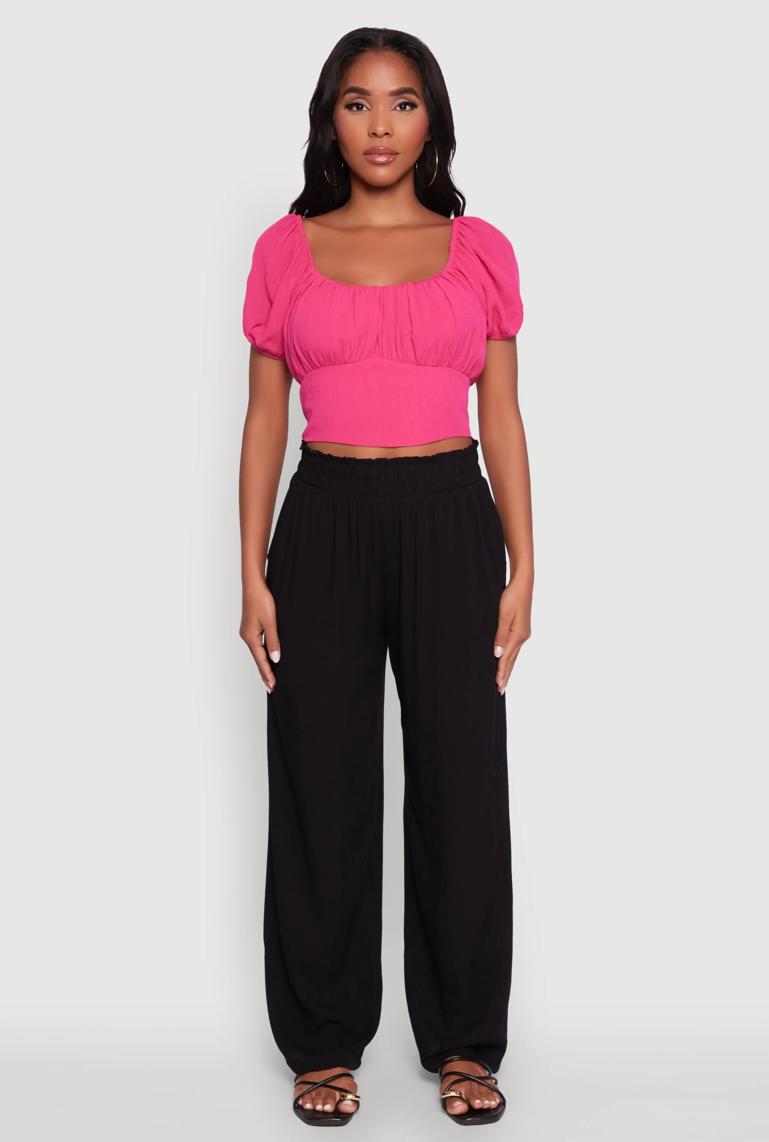 Peasant Top with Puff Sleeves and Scoop Neck sold by Rainbow product image thumbnail 3