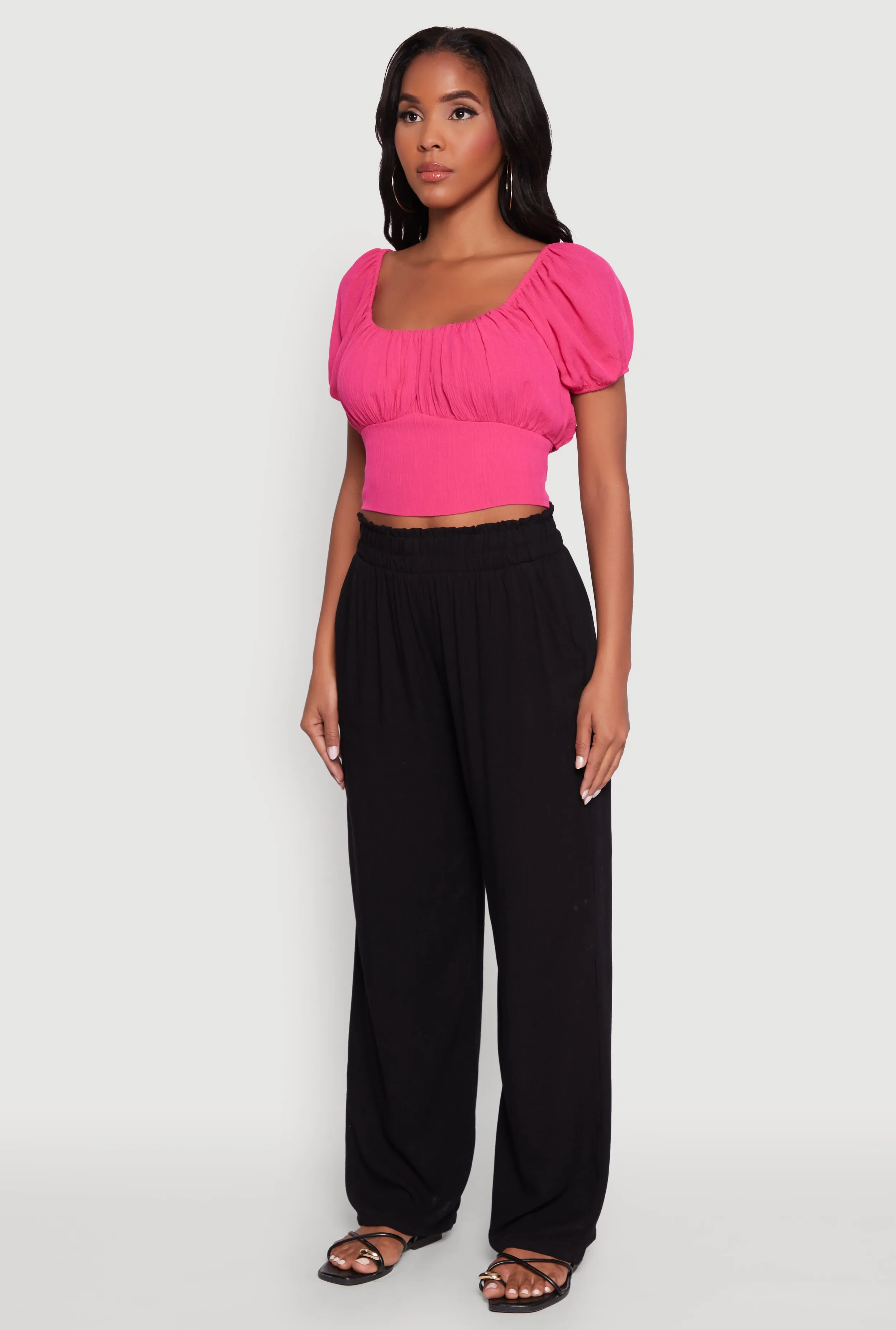 Peasant Top with Puff Sleeves and Scoop Neck sold by Rainbow product image thumbnail 5