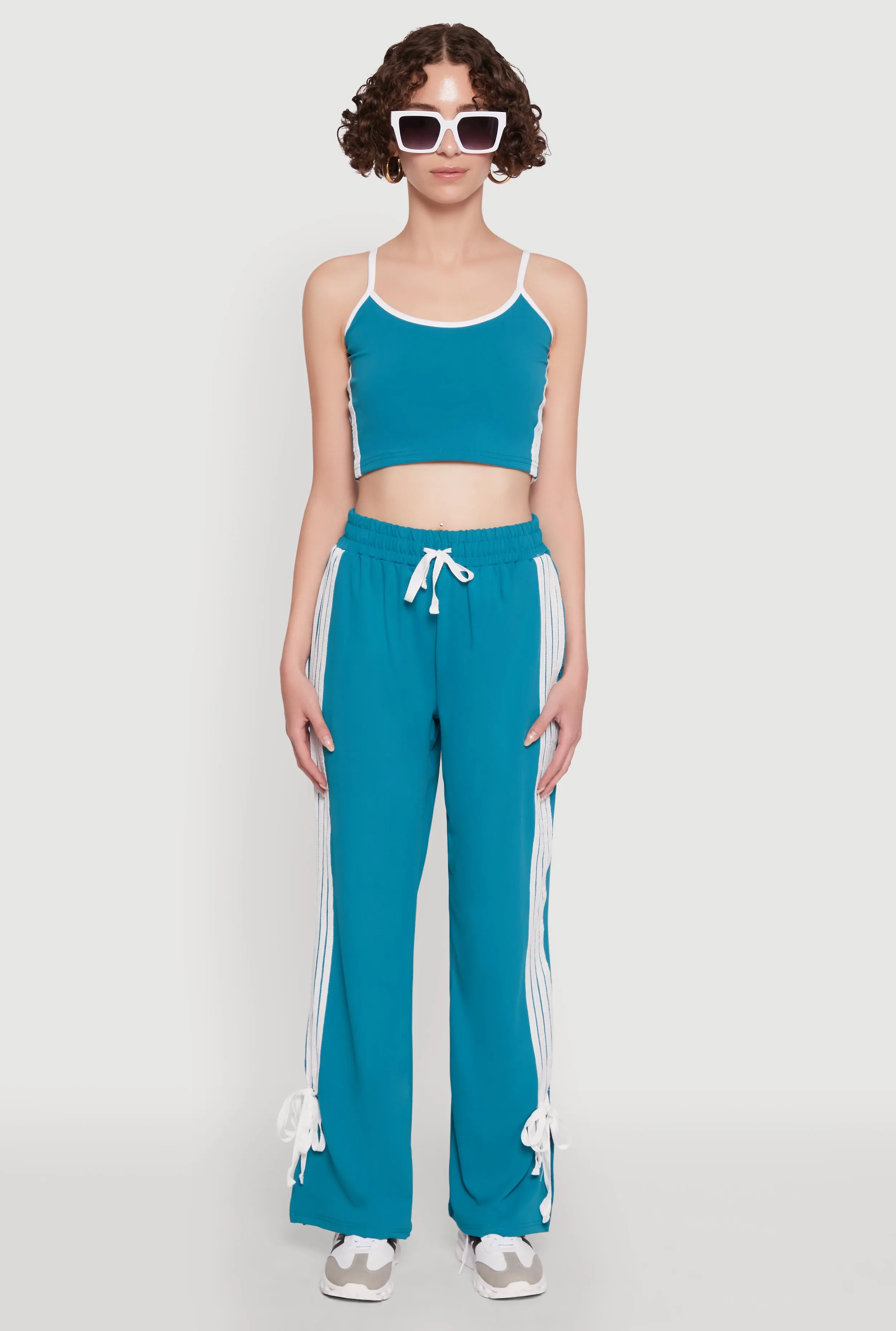 Stylish Varsity Stripe Active Pants with Side Slits sold by Rainbow product image thumbnail 2