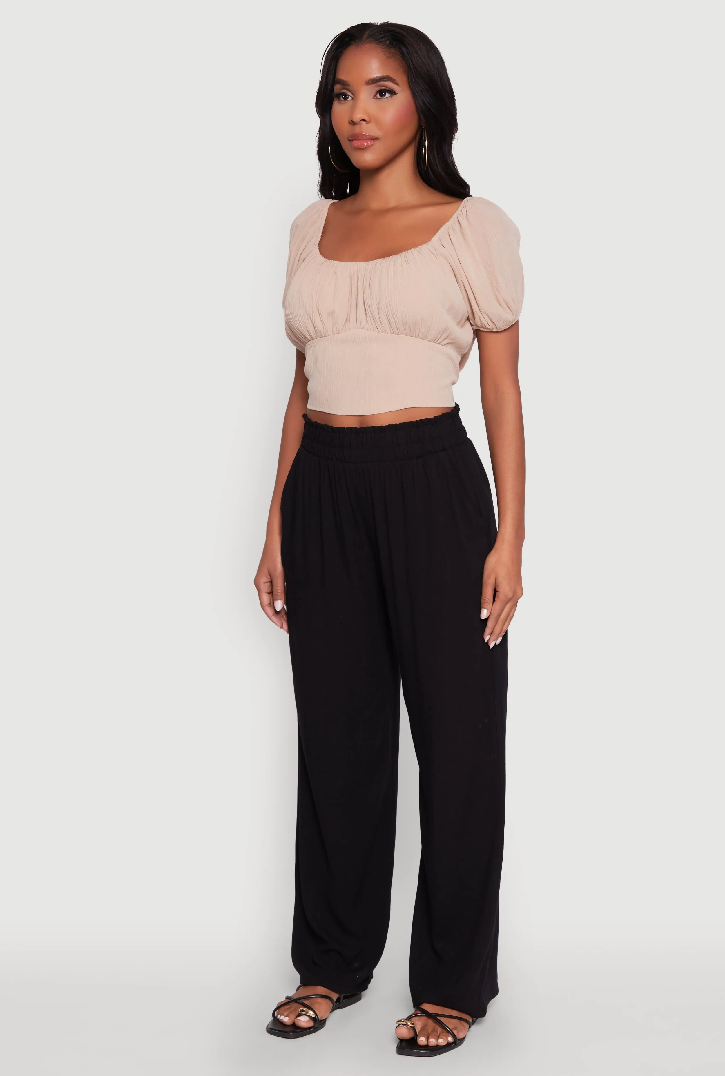 Peasant Top with Puff Sleeves and Scoop Neck sold by Rainbow product image thumbnail 5