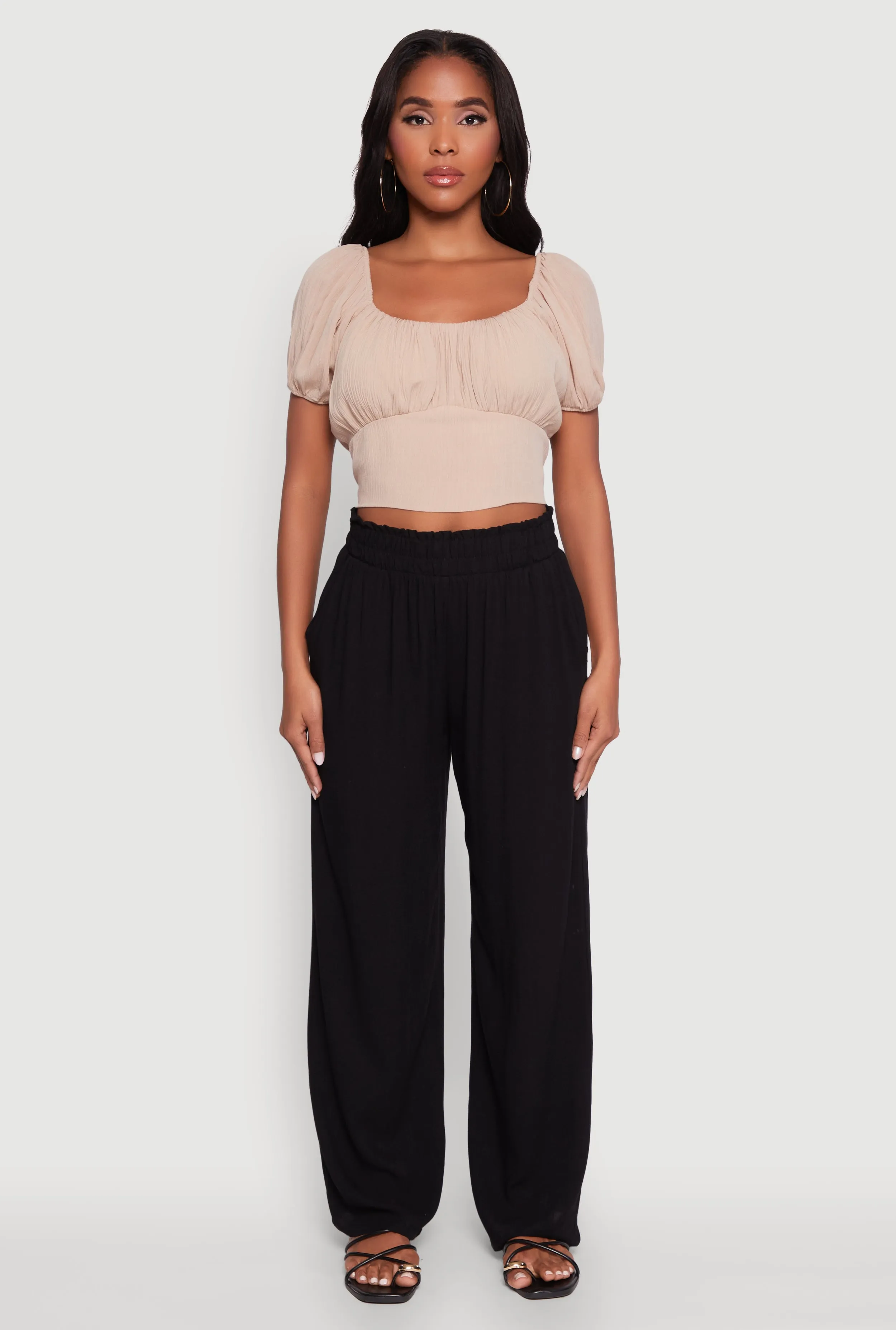 Peasant Top with Puff Sleeves and Scoop Neck sold by Rainbow product image thumbnail 3