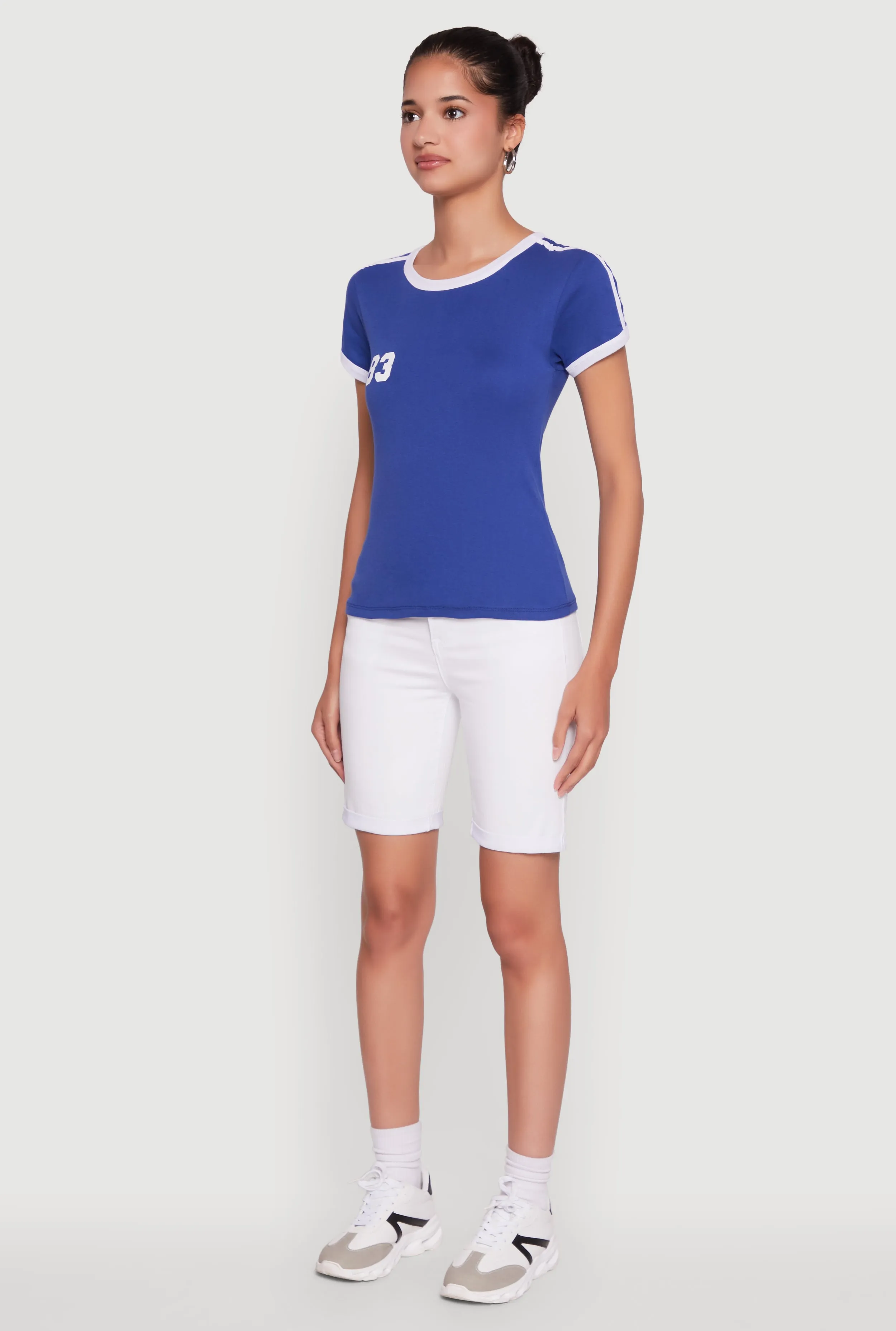 Stylish 83 Graphic Contrast Trim Cotton Jersey Tee sold by Rainbow product image thumbnail 5