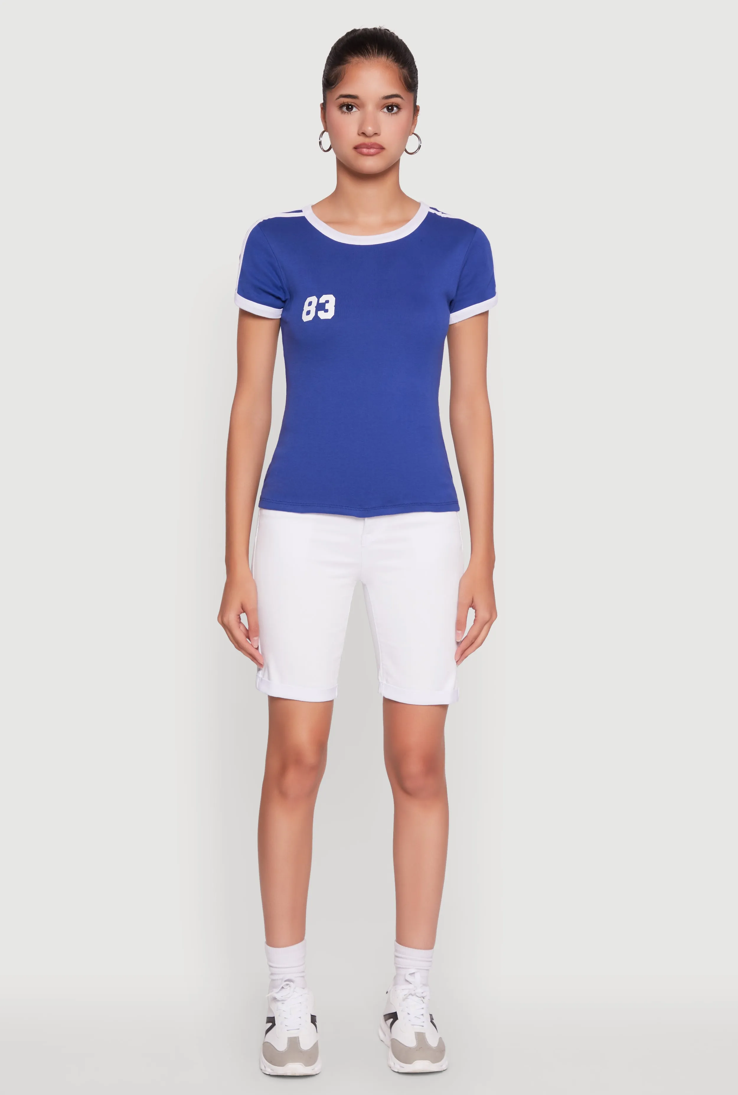 Stylish 83 Graphic Contrast Trim Cotton Jersey Tee sold by Rainbow product image thumbnail 3