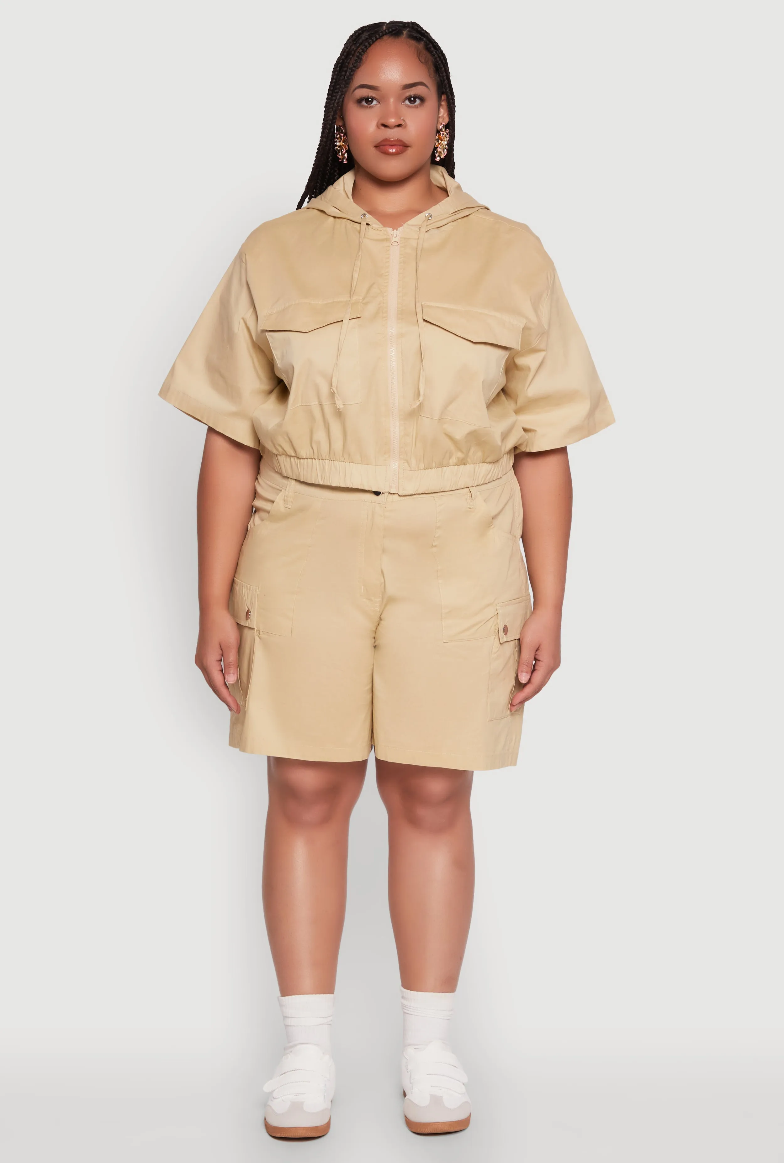 Plus Size Stylish High Waisted Cargo Shorts sold by Rainbow product image thumbnail 2