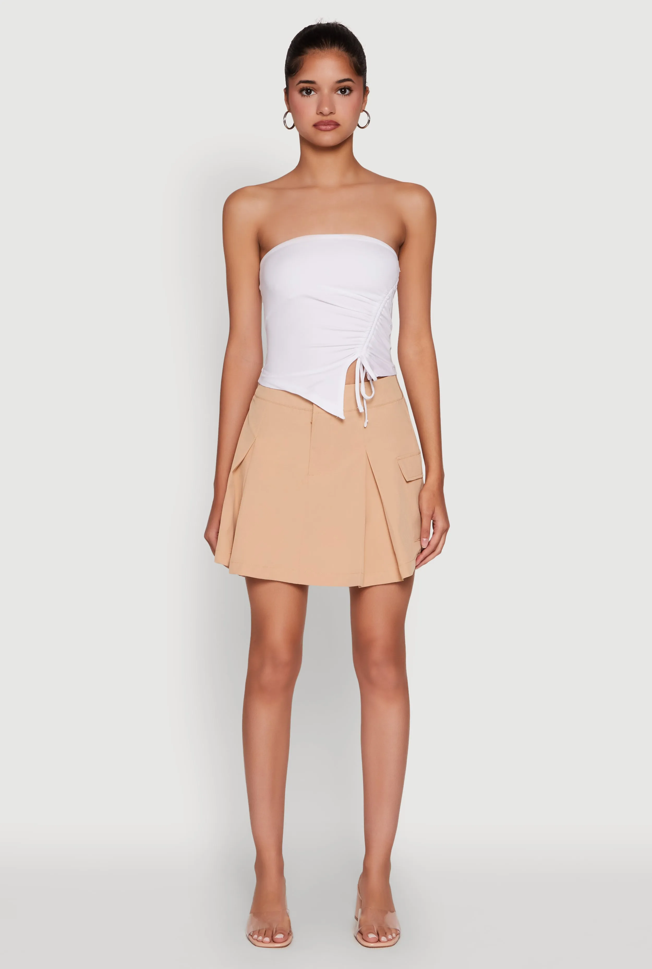 Chic Tube Top with Ruching and Asymmetrical Design sold by Rainbow