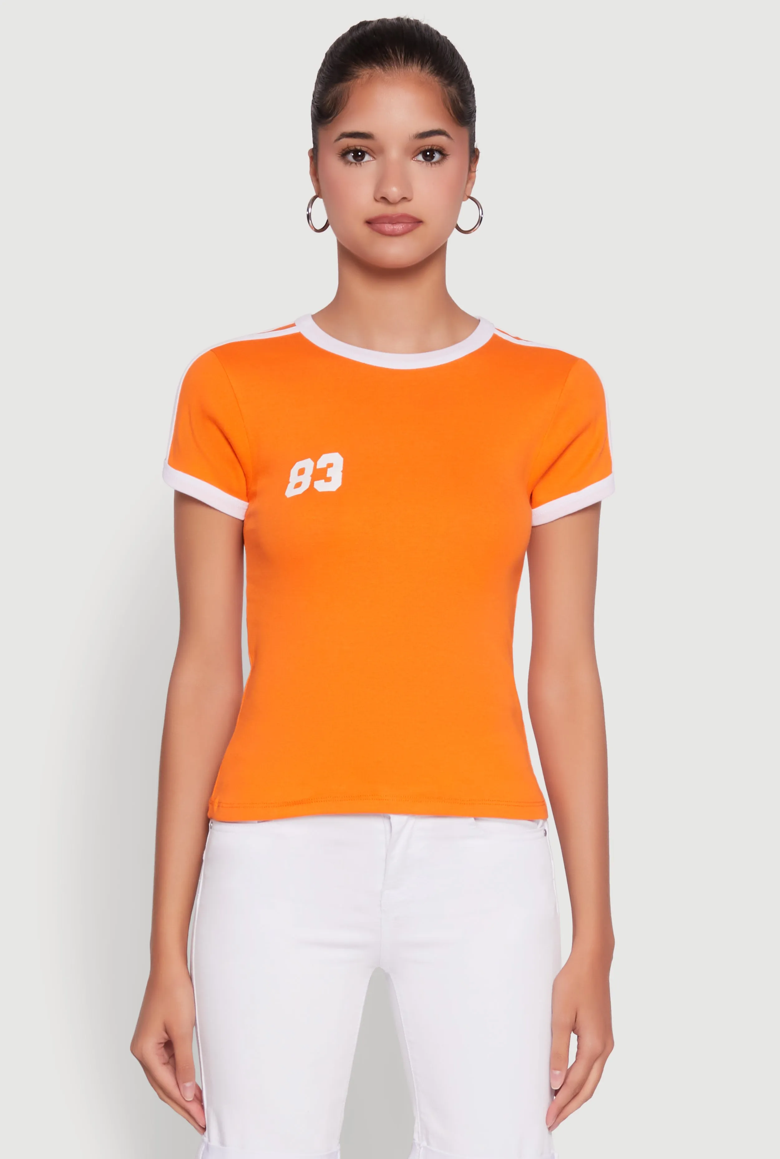 Stylish 83 Graphic Contrast Trim Cotton Jersey Tee sold by Rainbow product image thumbnail 2