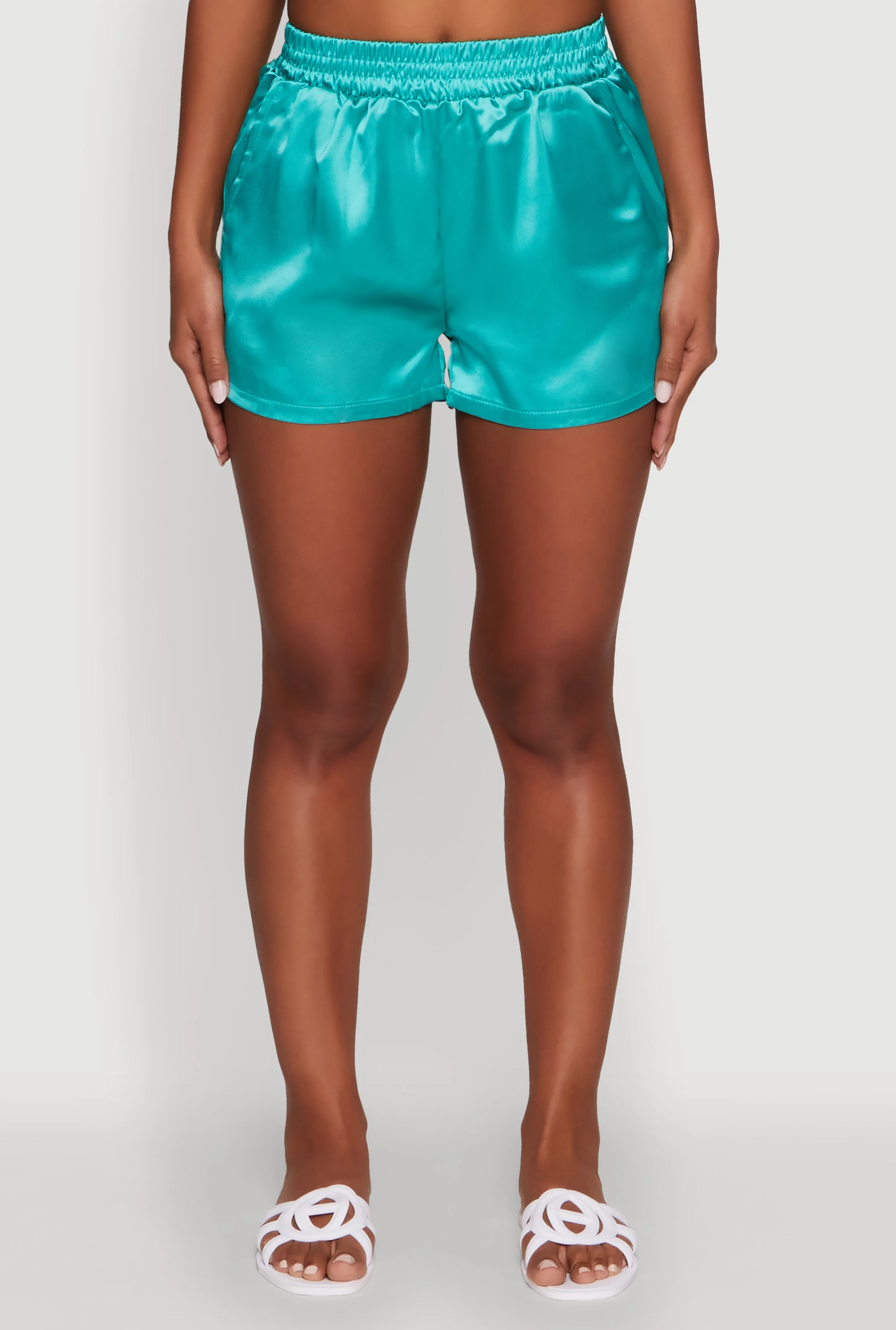 Chic Satin High Waisted Shorts sold by Rainbow product image thumbnail 3