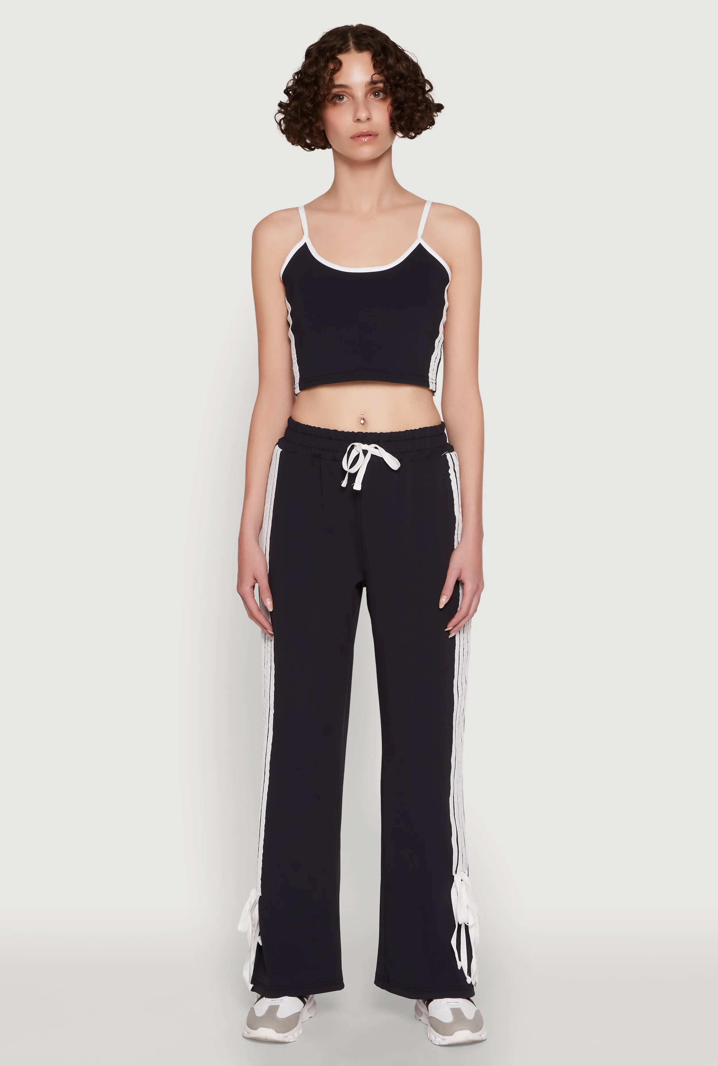 Stylish Varsity Stripe Active Pants with Side Slits sold by Rainbow product image thumbnail 2