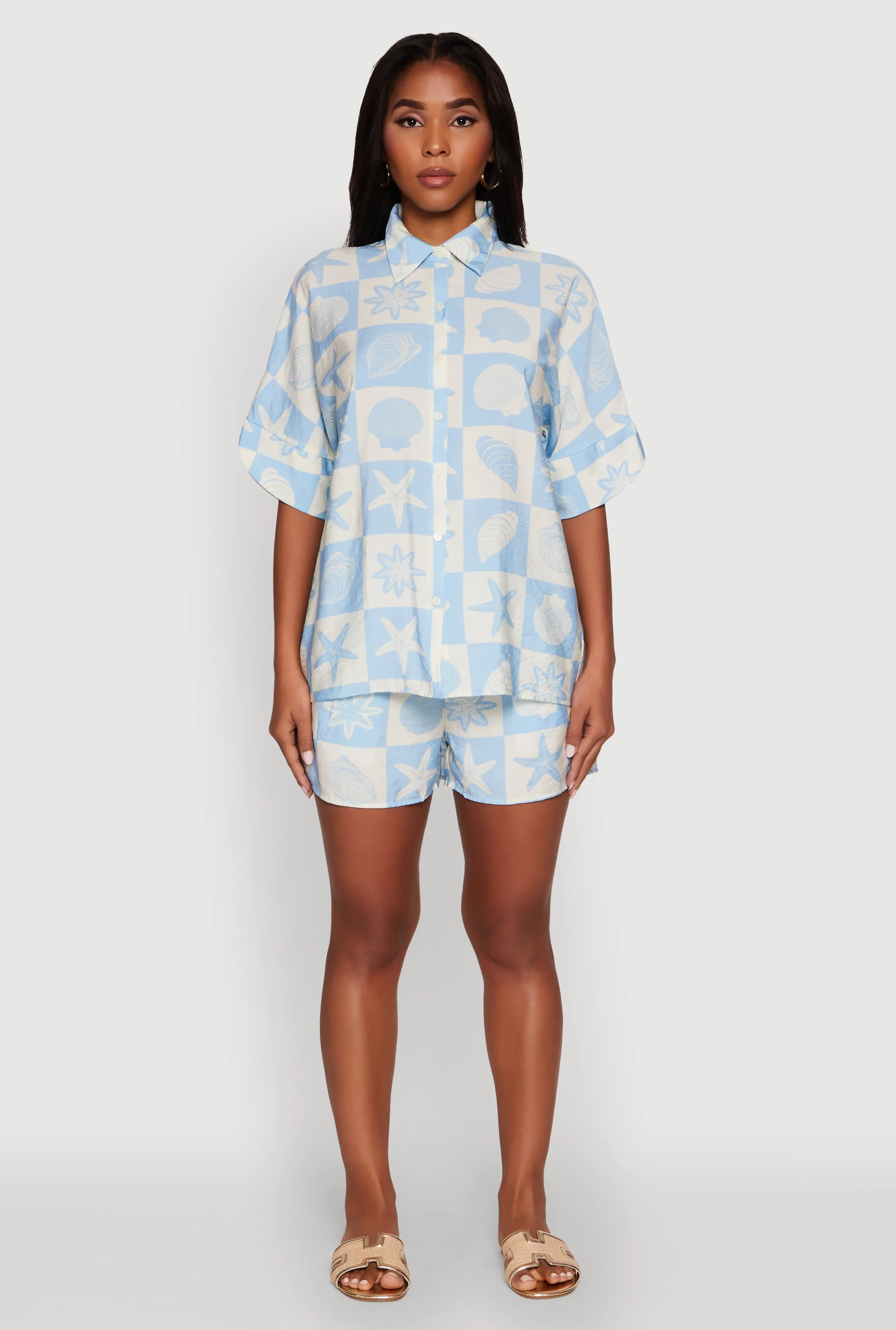 Beach Print Shirt with Short Sleeves and Classic Fit sold by Rainbow product image thumbnail 2