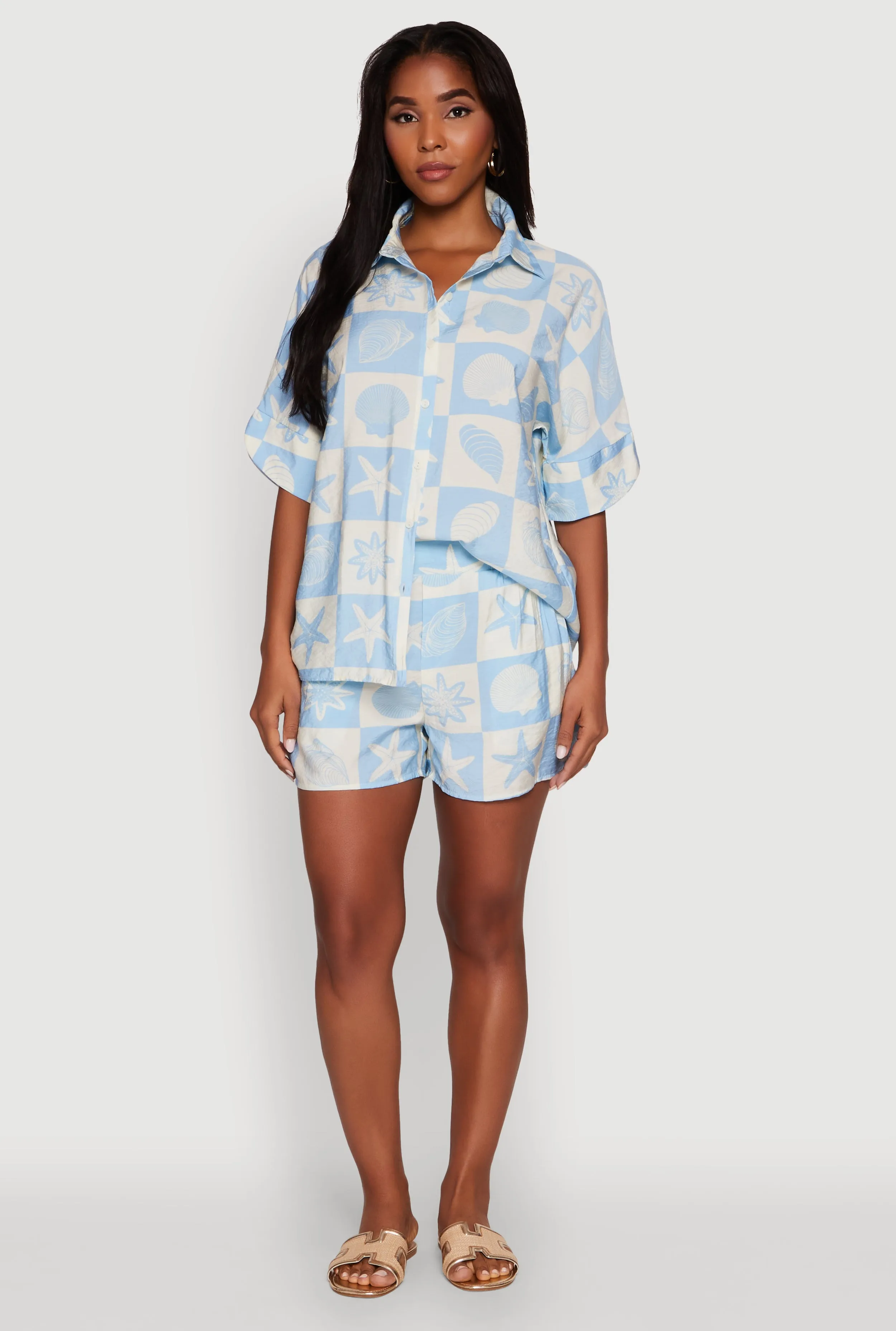 Beach Print Shirt with Short Sleeves and Classic Fit sold by Rainbow product image thumbnail 3