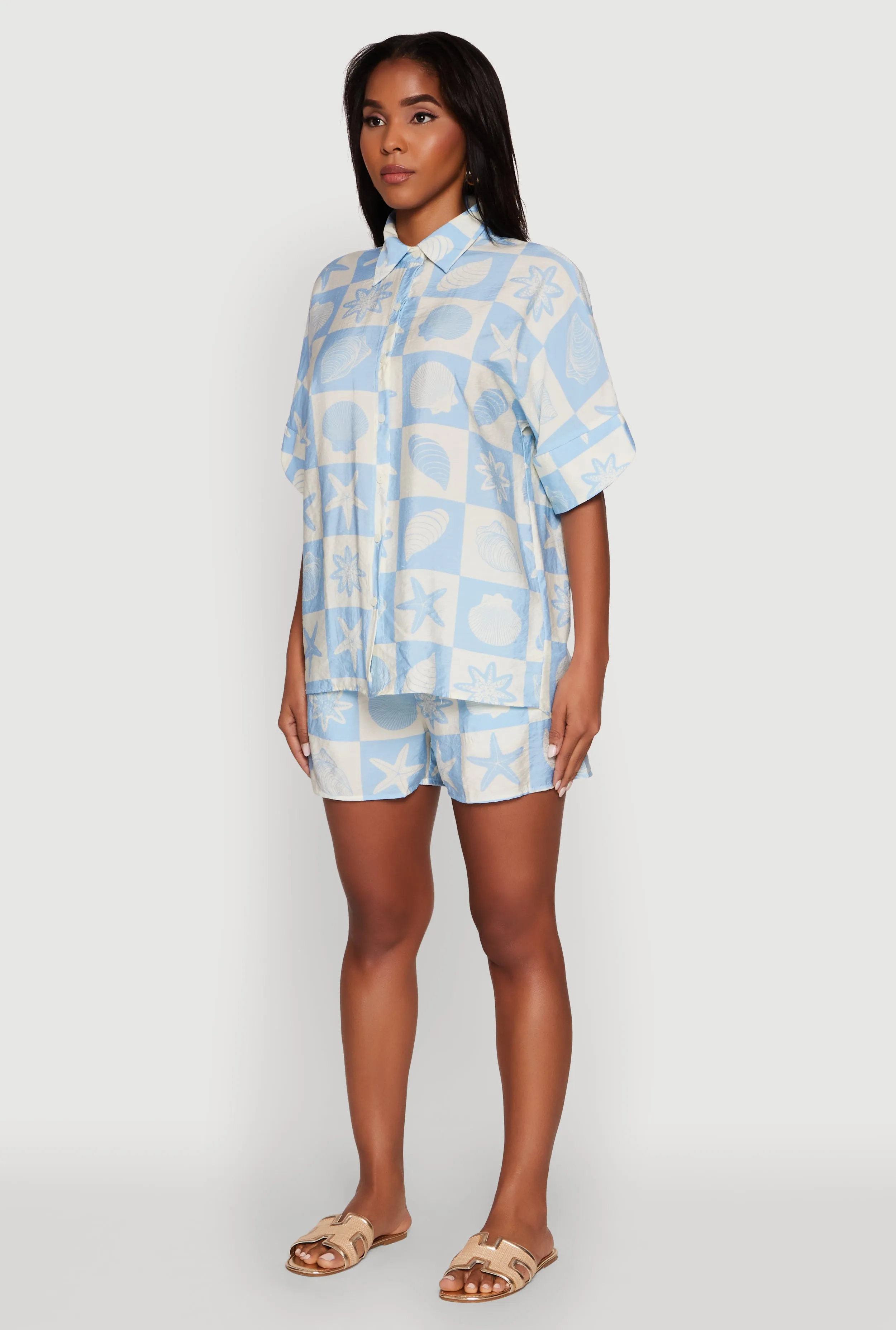 Beach Print Shirt with Short Sleeves and Classic Fit sold by Rainbow product image thumbnail 5