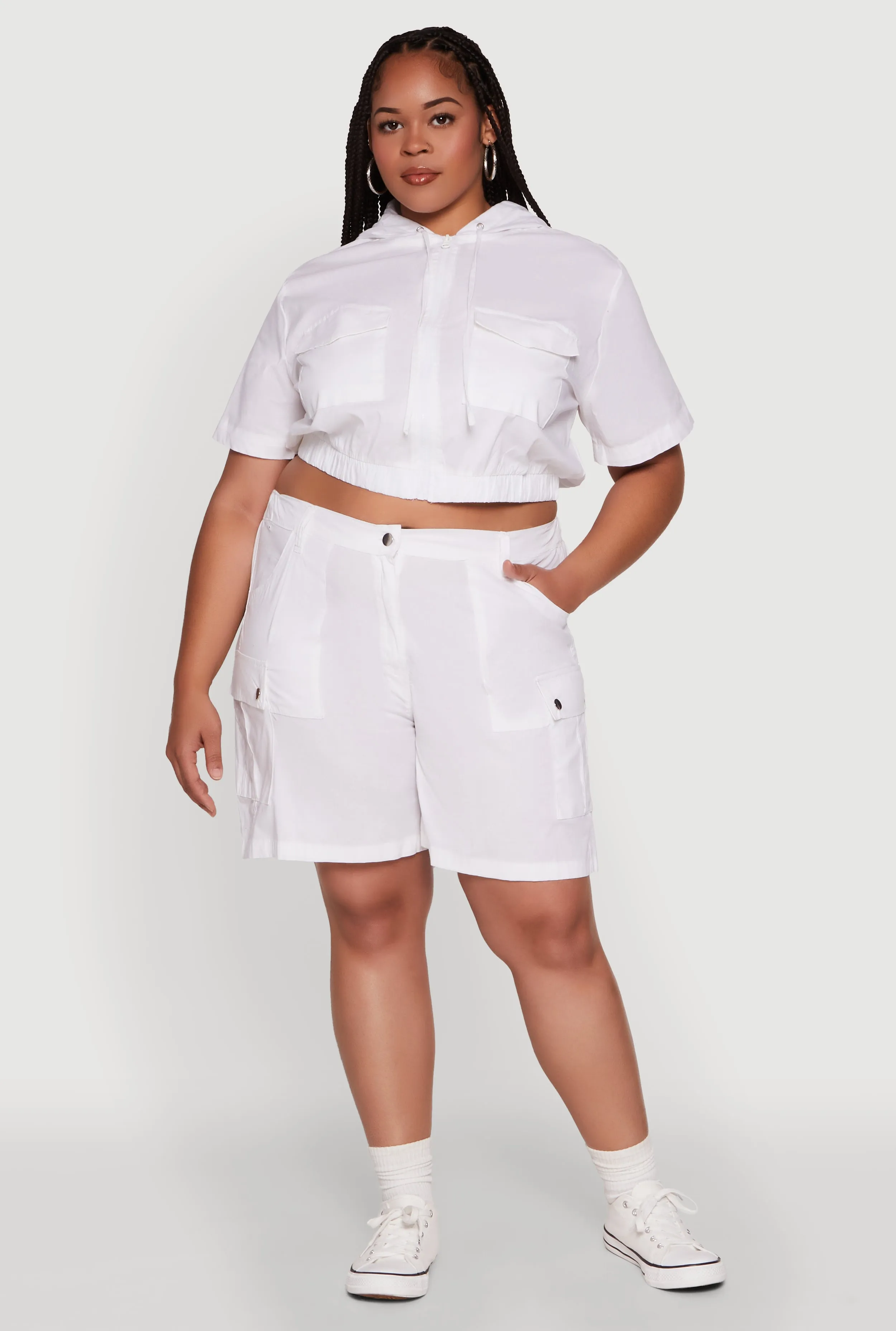 Plus Size Stylish High Waisted Cargo Shorts sold by Rainbow product image thumbnail 2