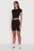 Trendy Acid Wash Crew Neck Cropped Tee sold by Rainbow