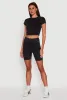 Trendy Acid Wash Crew Neck Cropped Tee sold by Rainbow