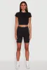 Trendy Acid Wash Crew Neck Cropped Tee sold by Rainbow