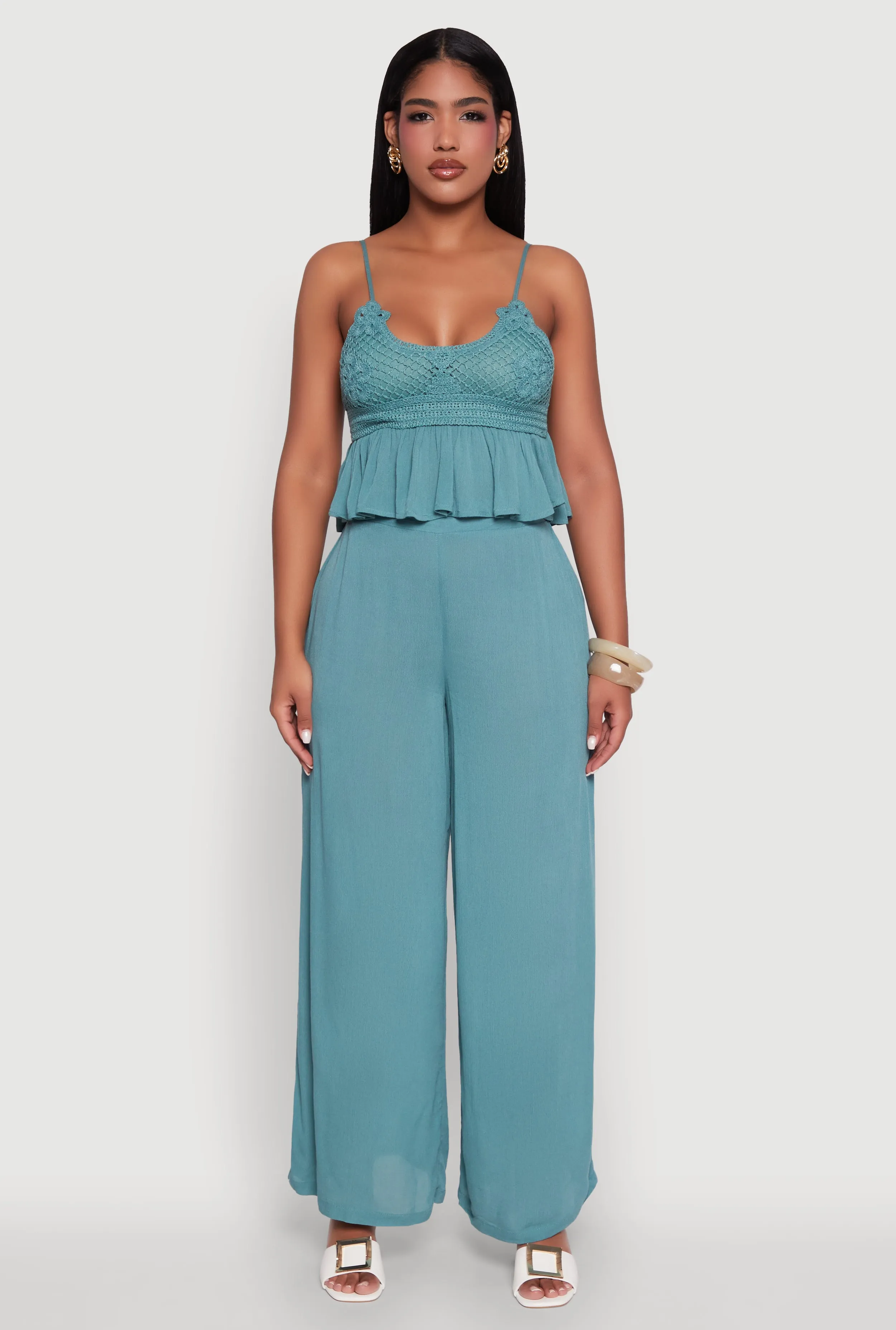 Stylish Gauze Knit High Waisted Palazzo Pants sold by Rainbow product image thumbnail 2