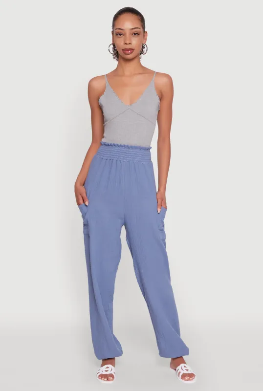 Stylish Gauze Knit High Waisted Joggers sold by Rainbow