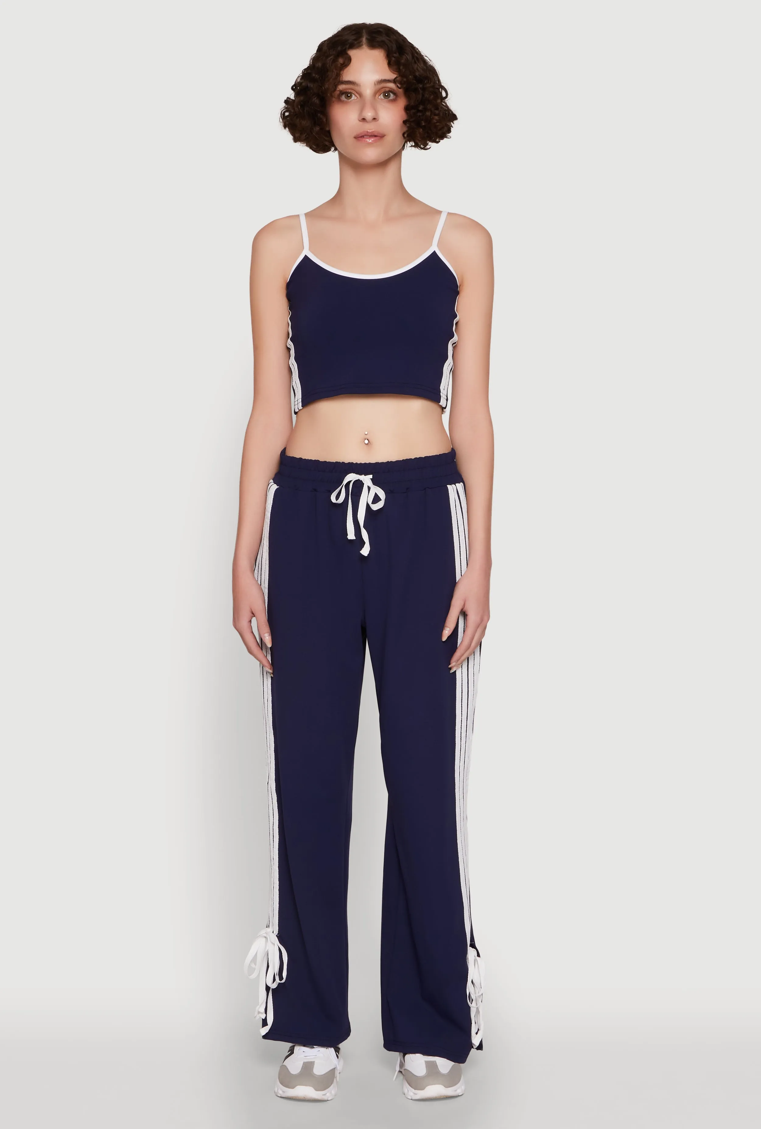 Stylish Varsity Stripe Active Pants with Side Slits sold by Rainbow