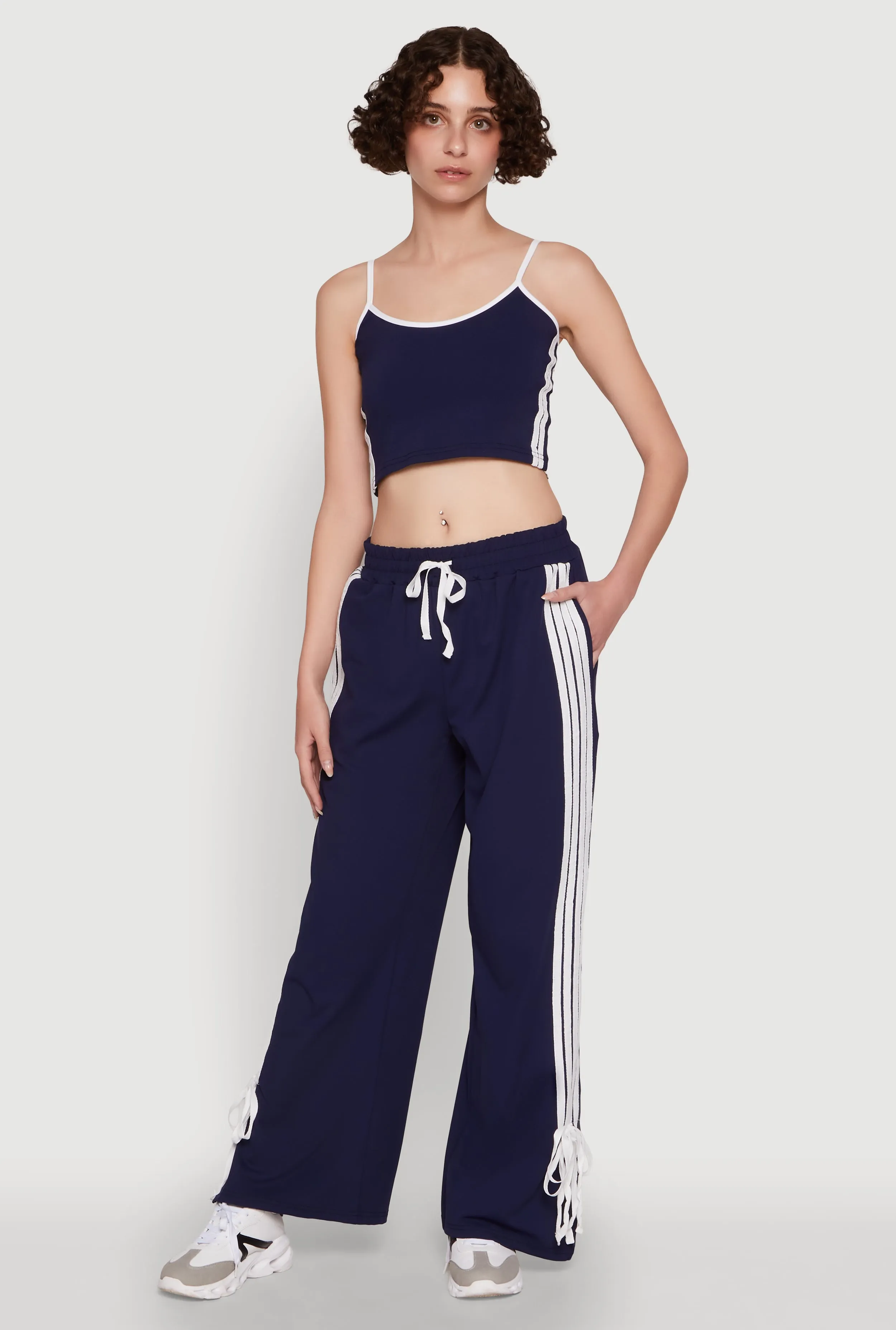 Stylish Varsity Stripe Active Pants with Side Slits sold by Rainbow product image thumbnail 2