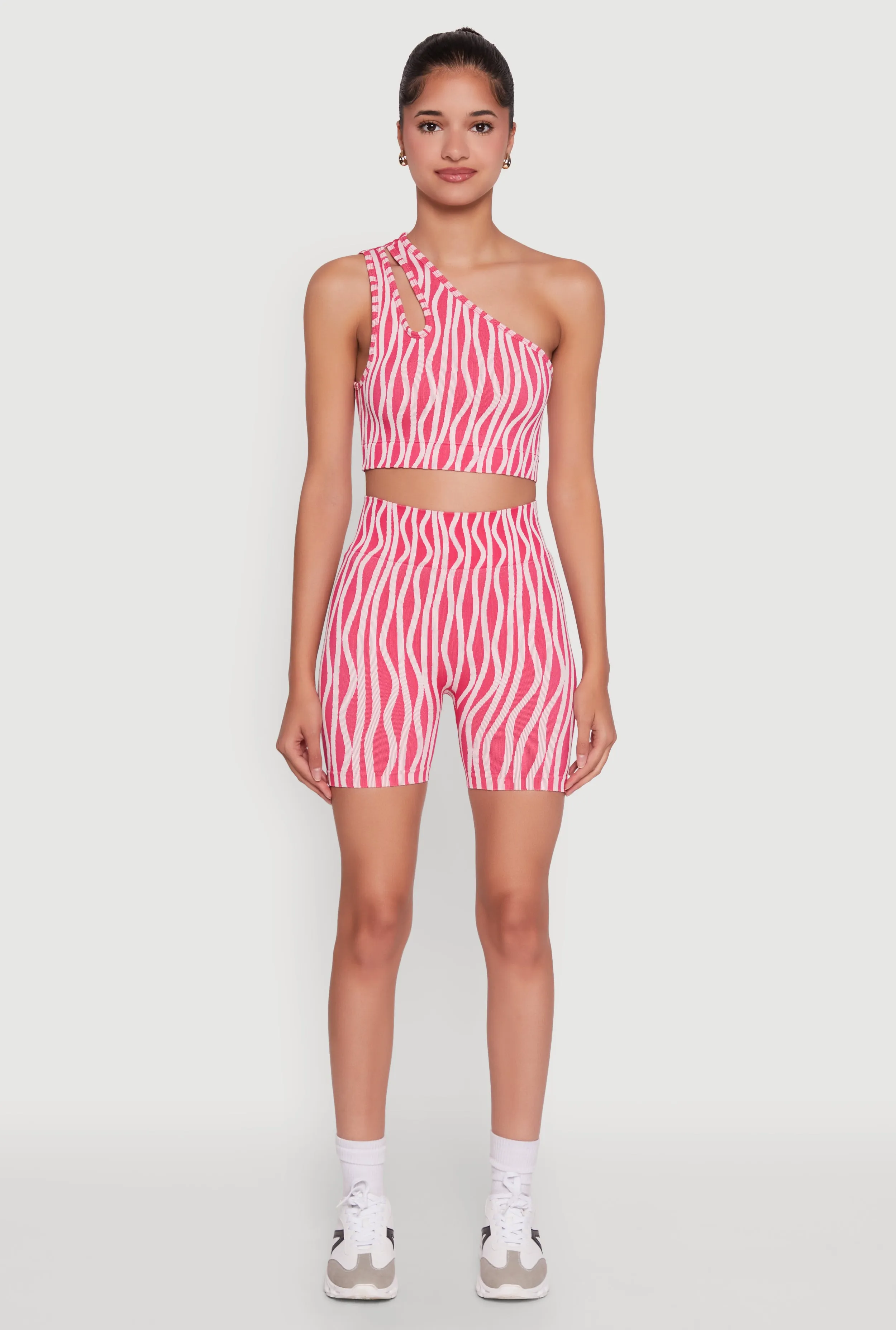 Compression Rib Activewear High Waisted Seamless Bike Shorts sold by Rainbow product image thumbnail 2