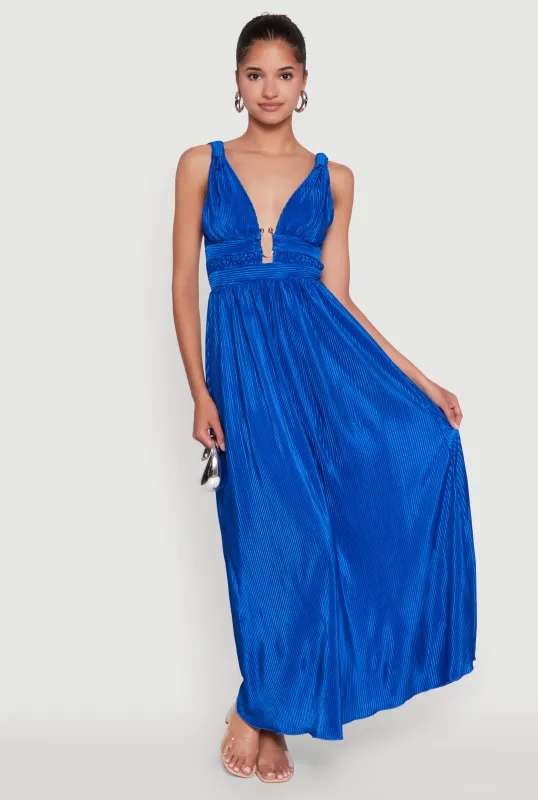 Elegant Sleeveless Plisse Empire Waist Dress sold by Rainbow