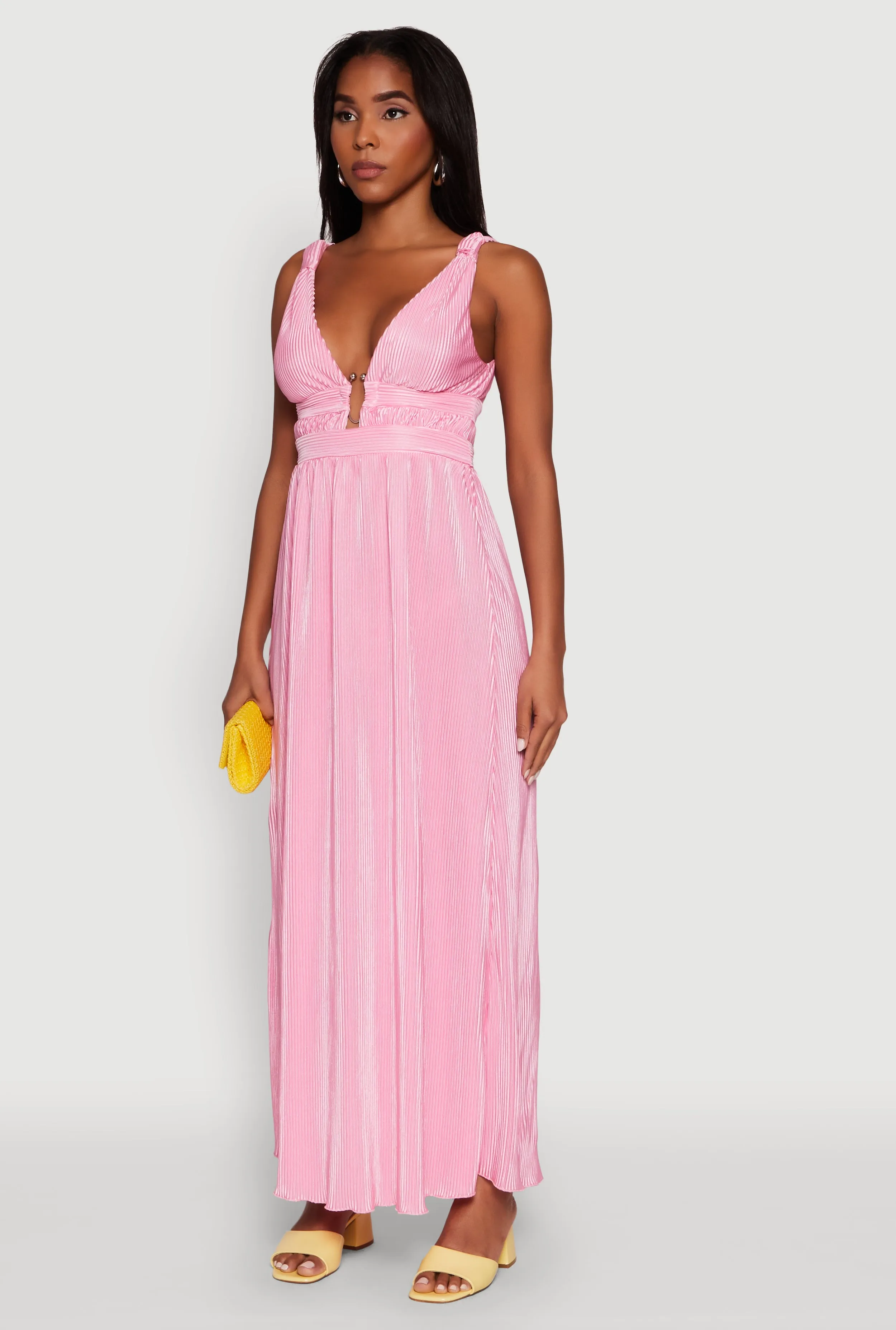 Elegant Sleeveless Plisse Empire Waist Dress sold by Rainbow product image thumbnail 3