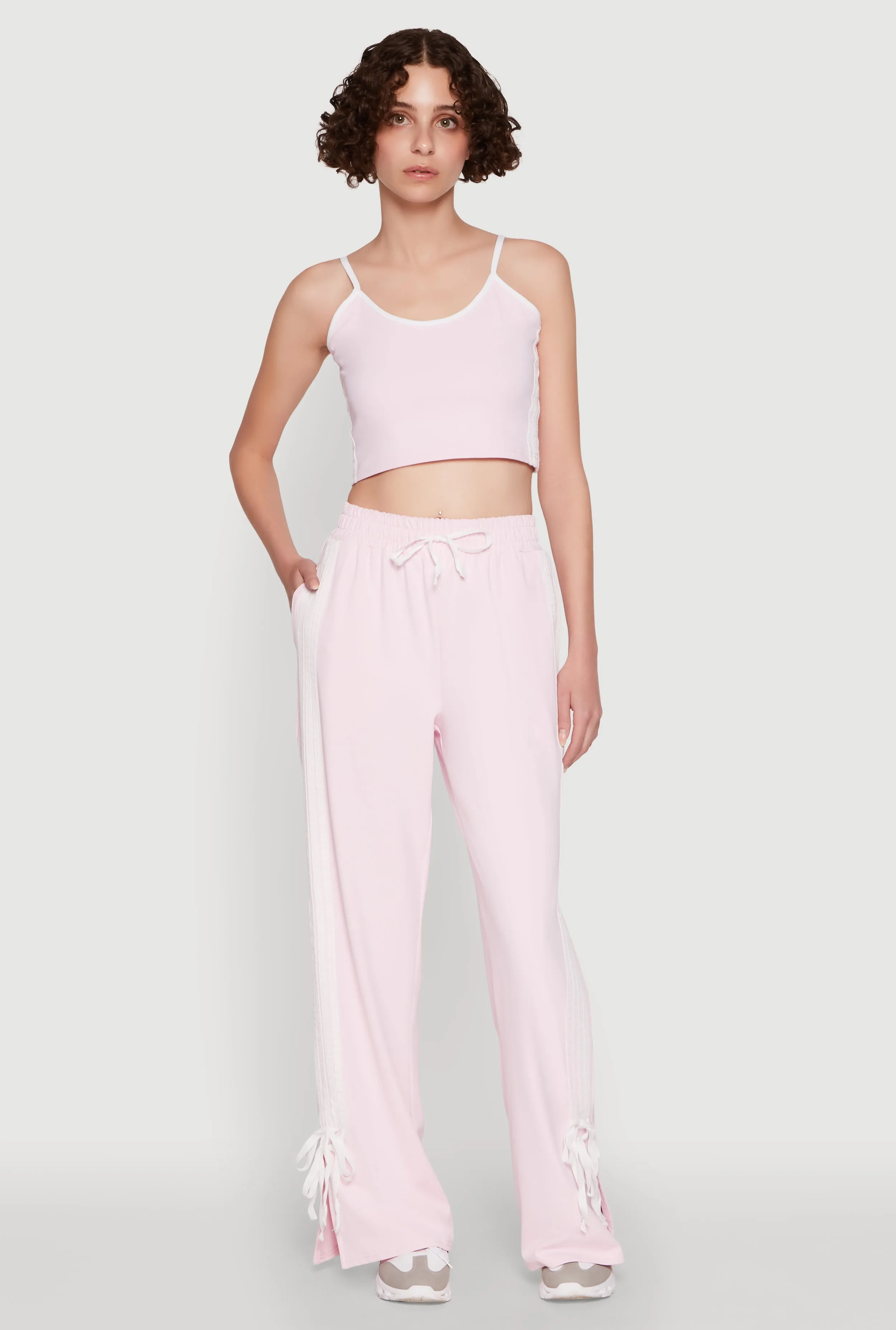 Stylish Varsity Stripe Active Pants with Side Slits sold by Rainbow