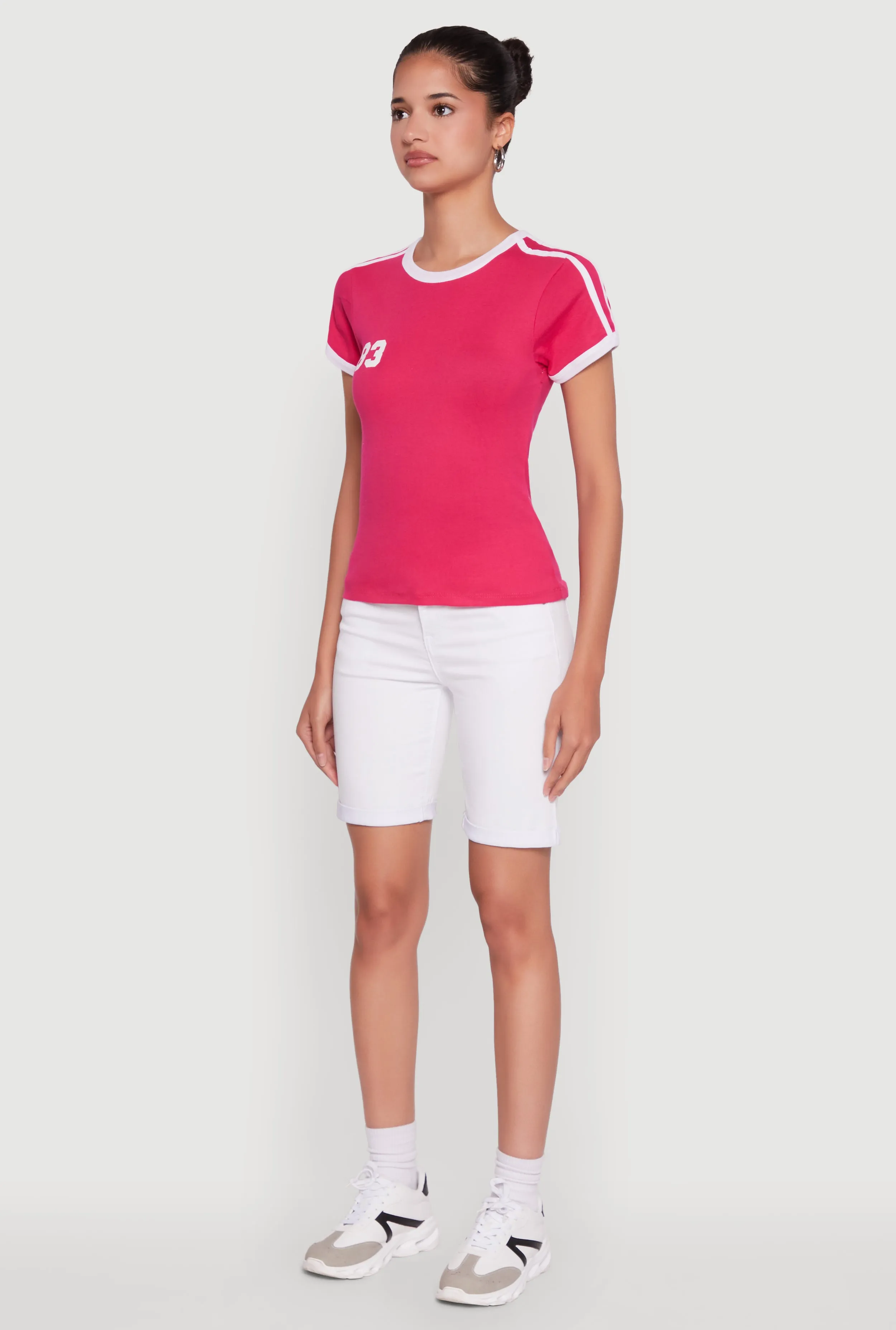 Stylish 83 Graphic Contrast Trim Cotton Jersey Tee sold by Rainbow product image thumbnail 5