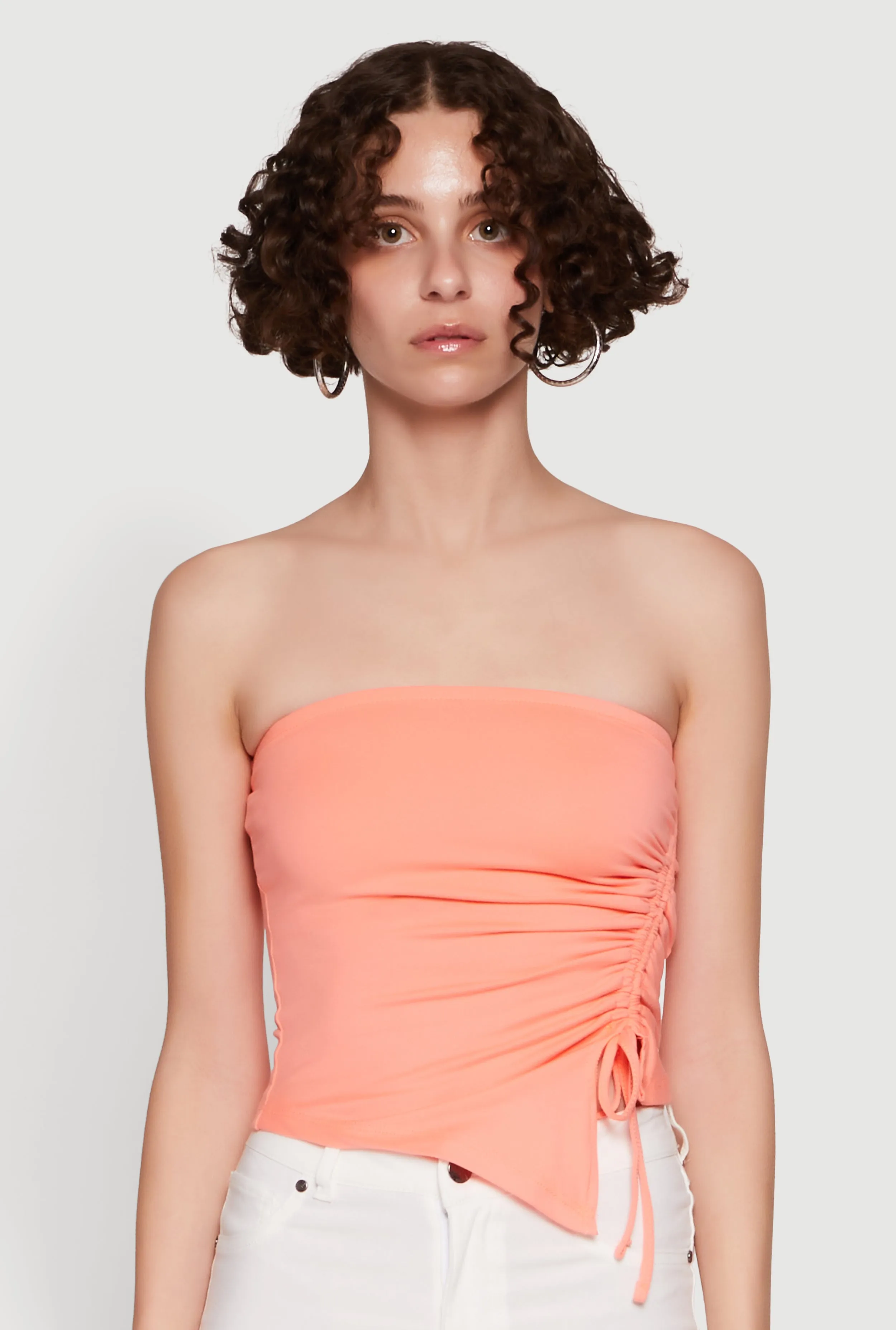 Chic Tube Top with Ruching and Asymmetrical Design sold by Rainbow product image thumbnail 2