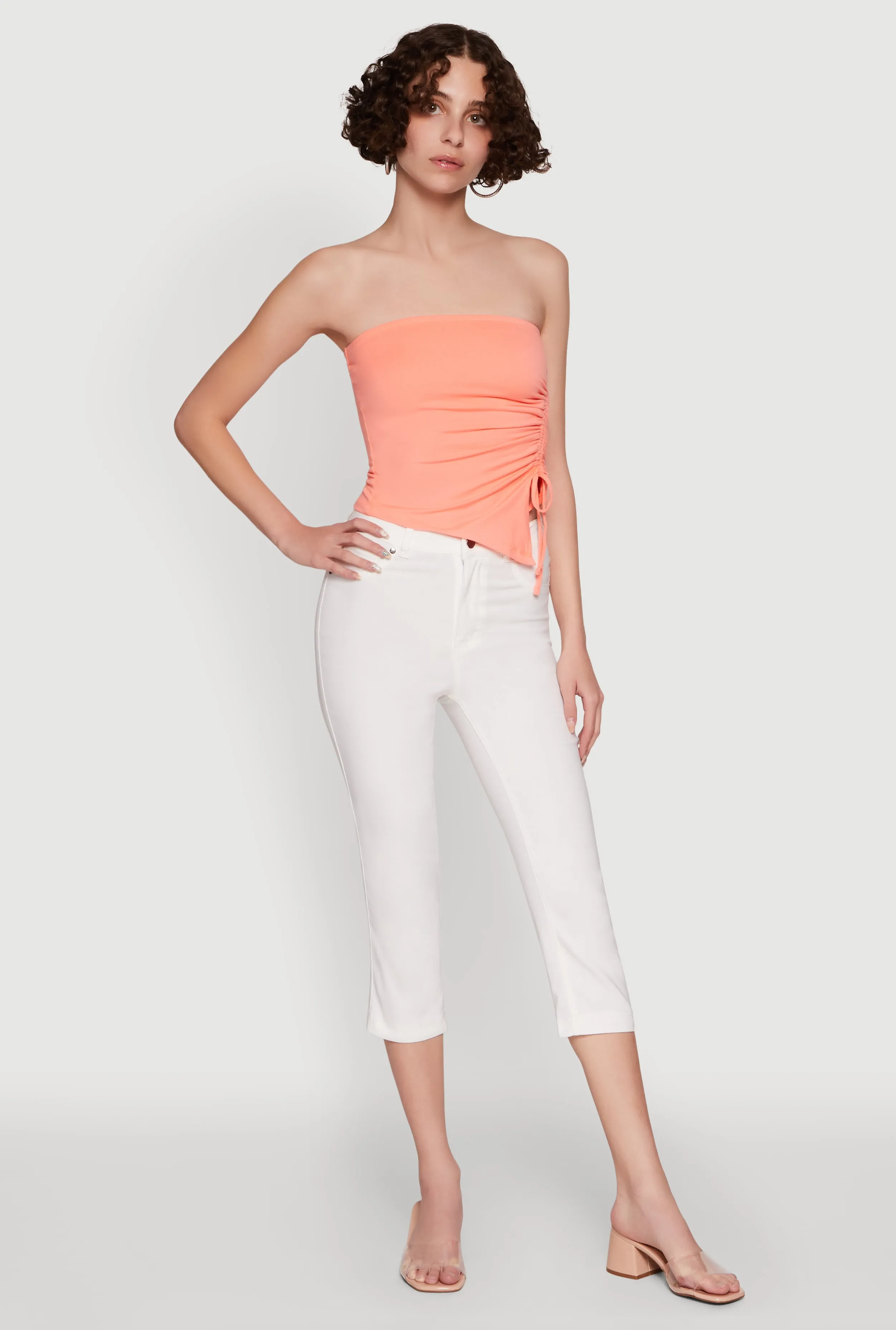 Chic Tube Top with Ruching and Asymmetrical Design sold by Rainbow product image thumbnail 3