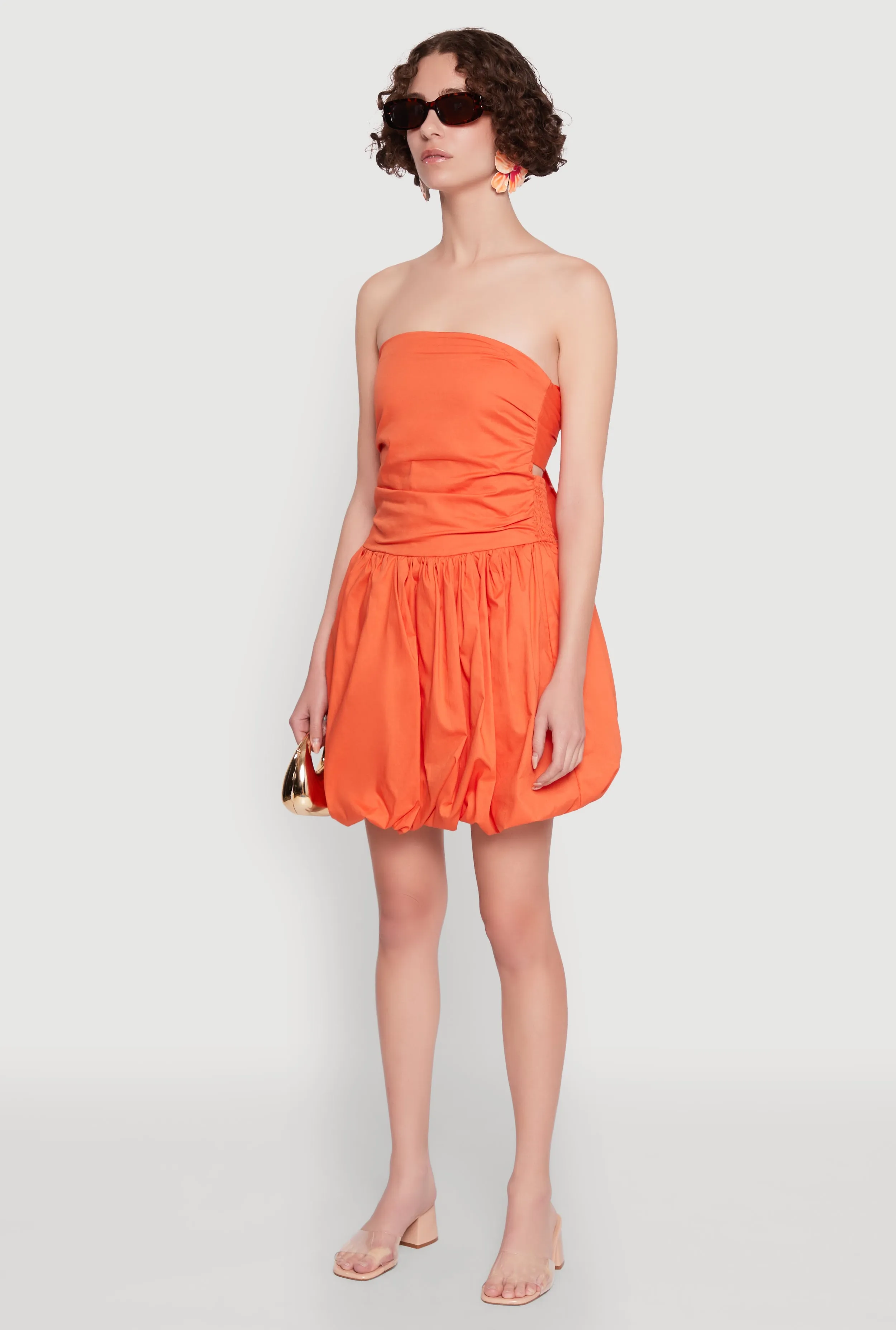 Chic Strapless Poplin Dress with Bubble Hem and Tie Back sold by Rainbow product image thumbnail 3