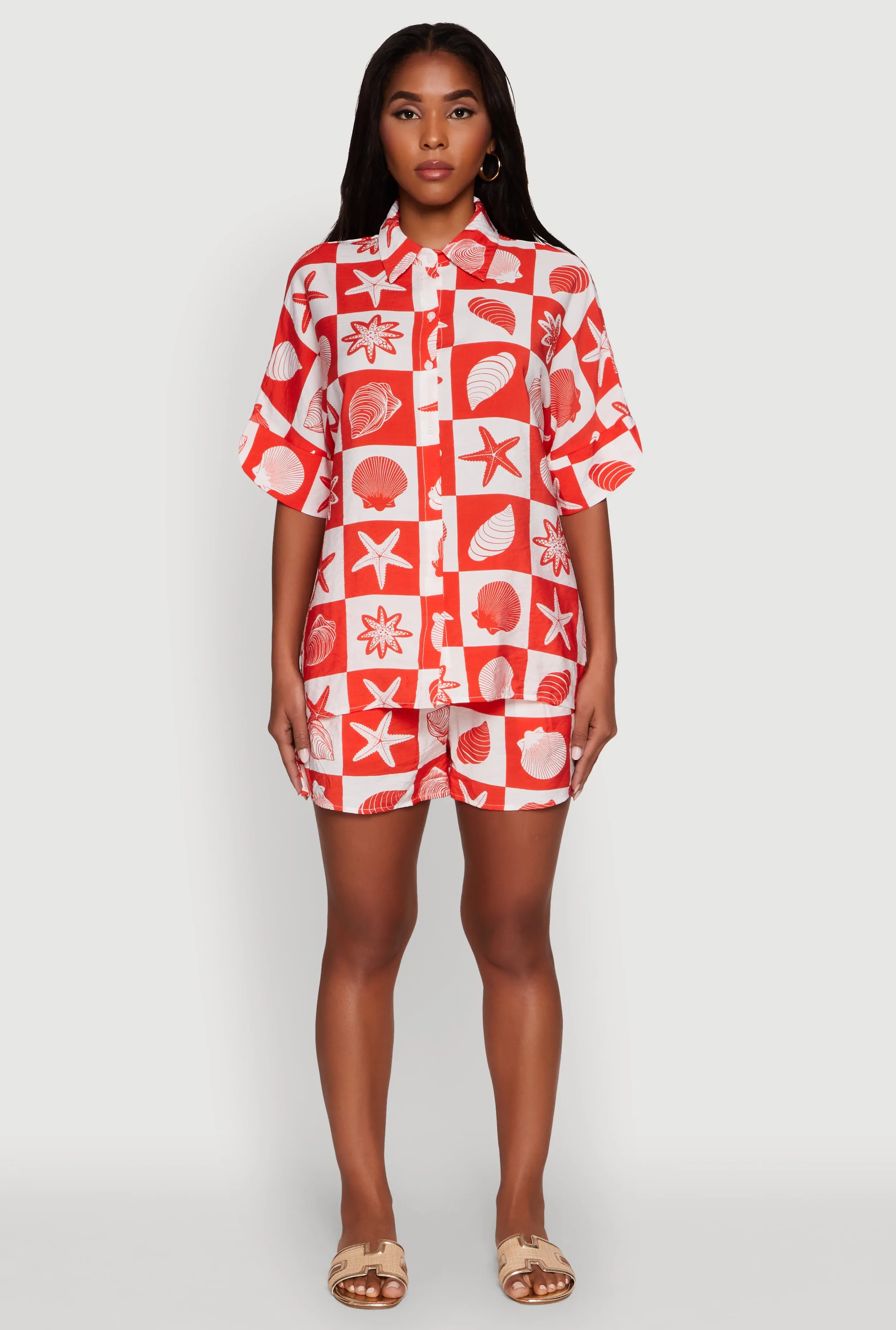 Beach Print Shirt with Short Sleeves and Classic Fit sold by Rainbow product image thumbnail 2