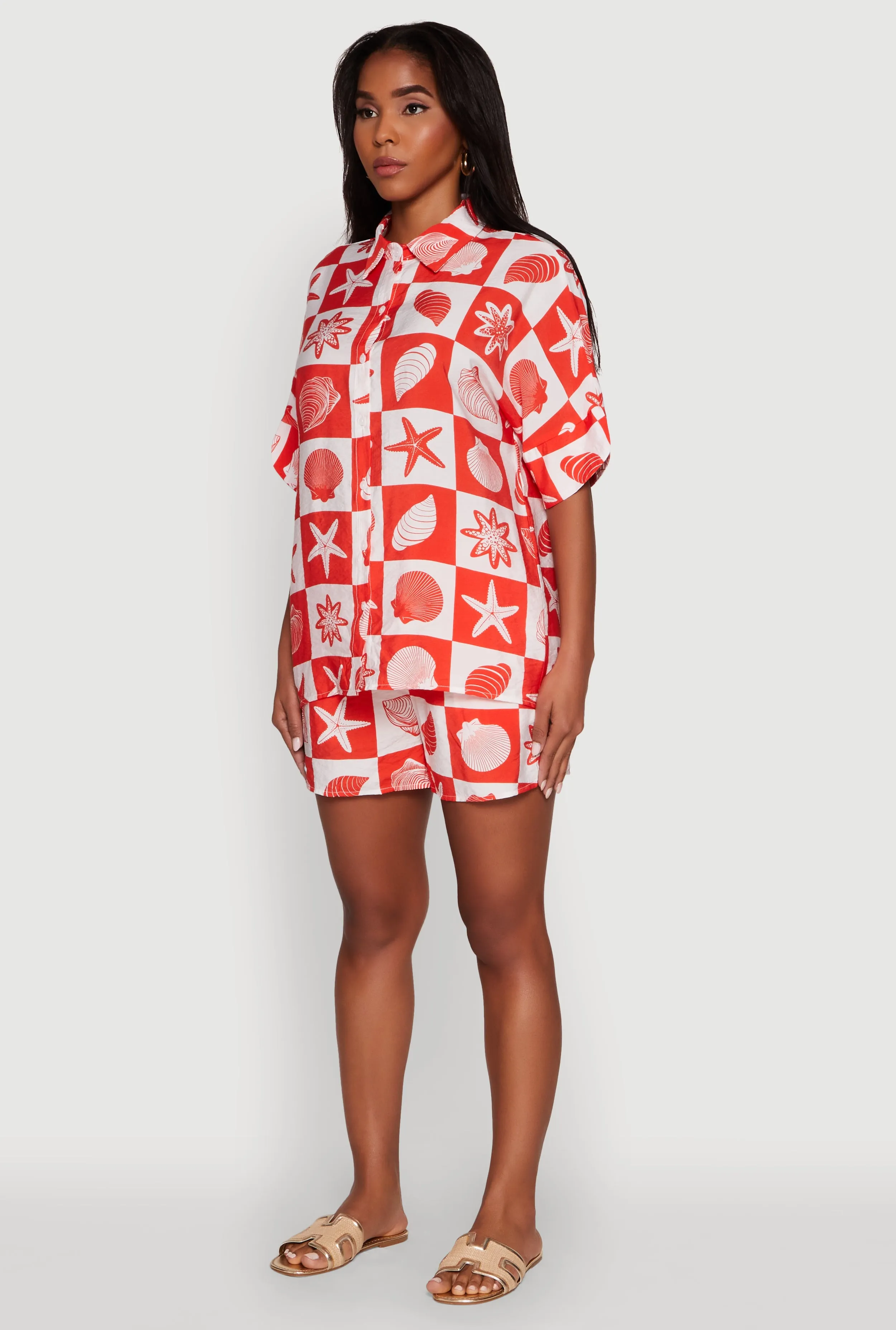 Beach Print Shirt with Short Sleeves and Classic Fit sold by Rainbow product image thumbnail 5