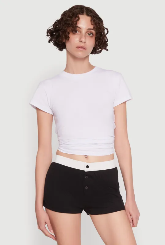 Trendy Ribbed Knit Sleep Shorts sold by Rainbow