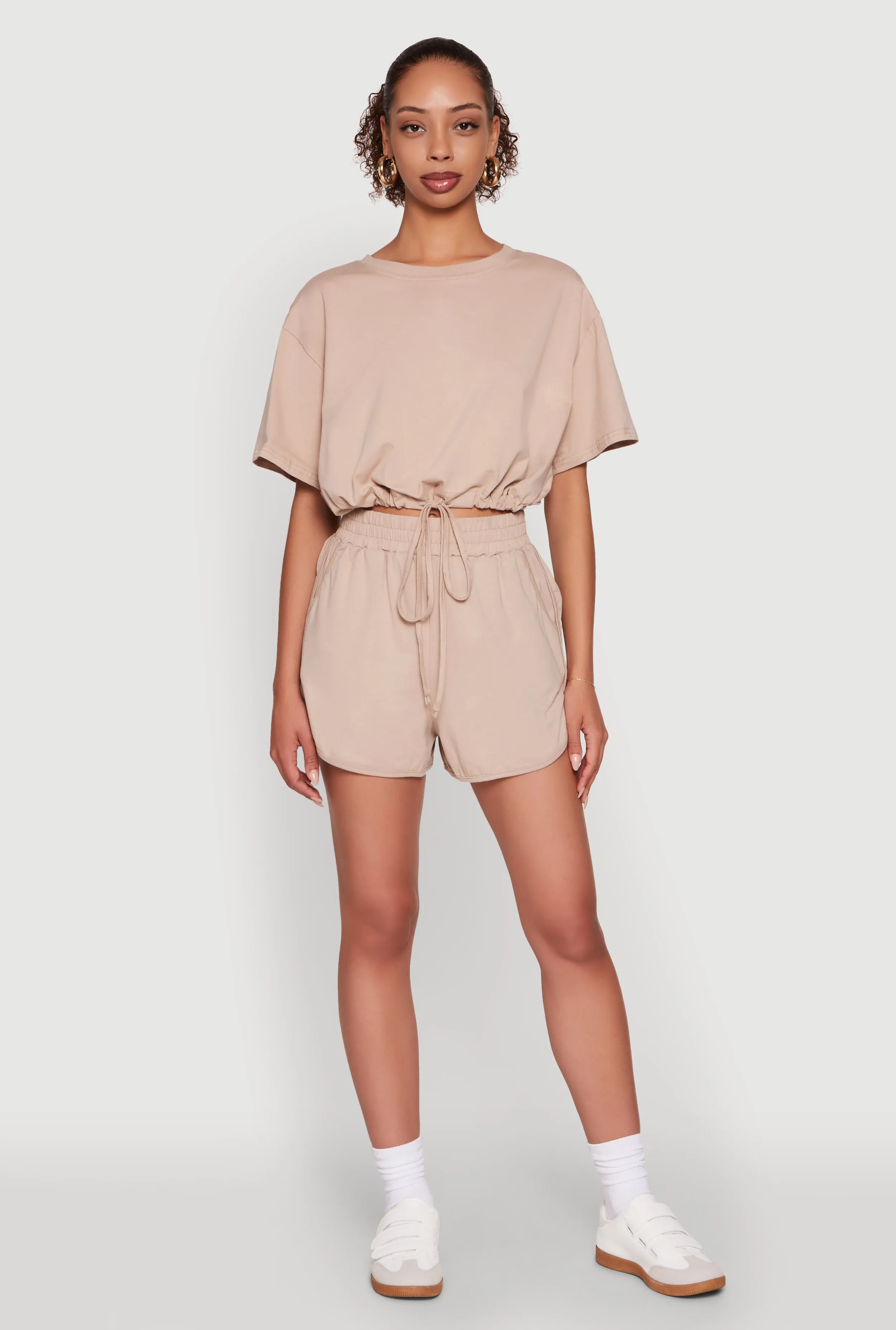 Daisy Short Sleeve Drawstring Hem Crop Top sold by Rainbow product image thumbnail 3