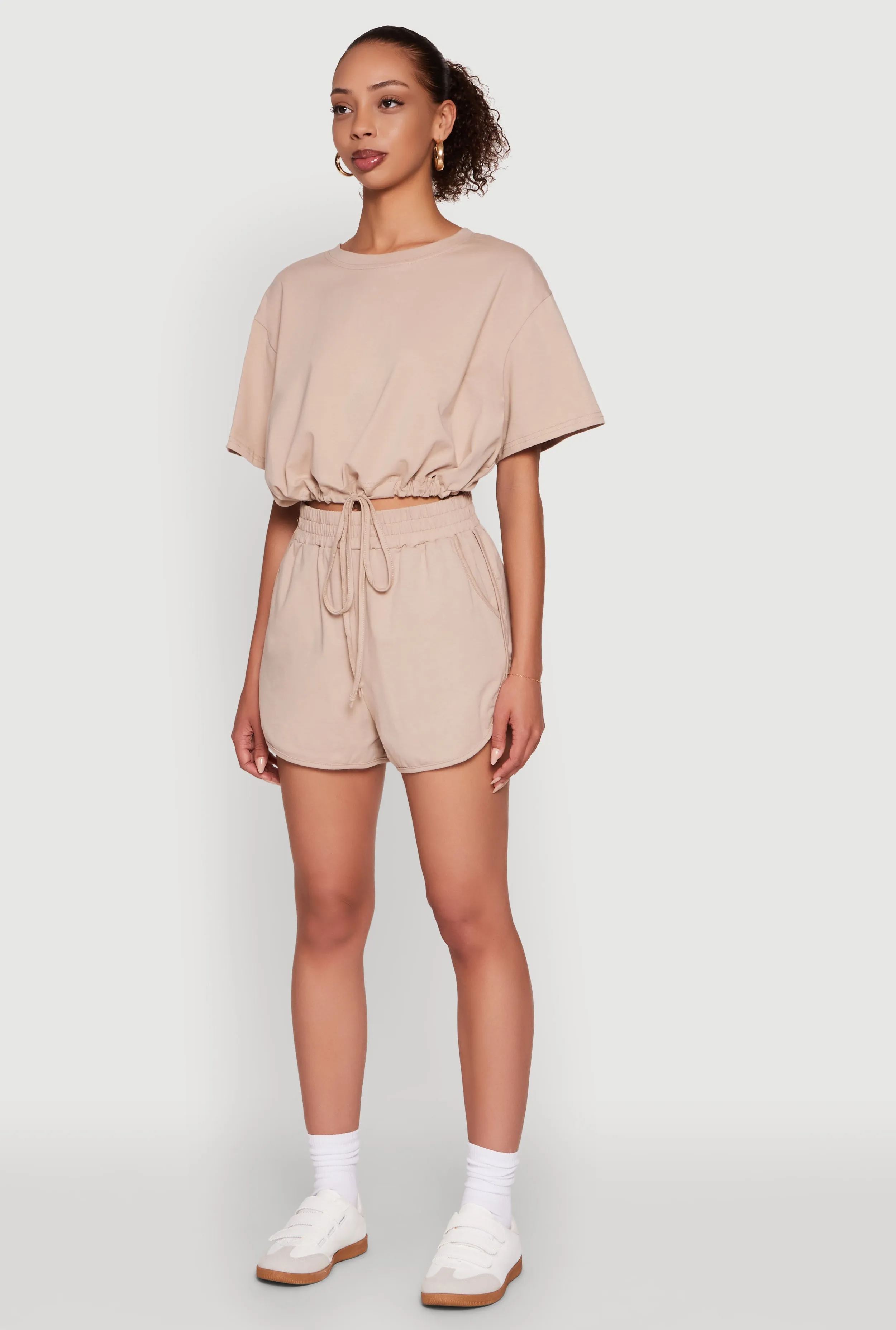 Daisy Short Sleeve Drawstring Hem Crop Top sold by Rainbow product image thumbnail 5