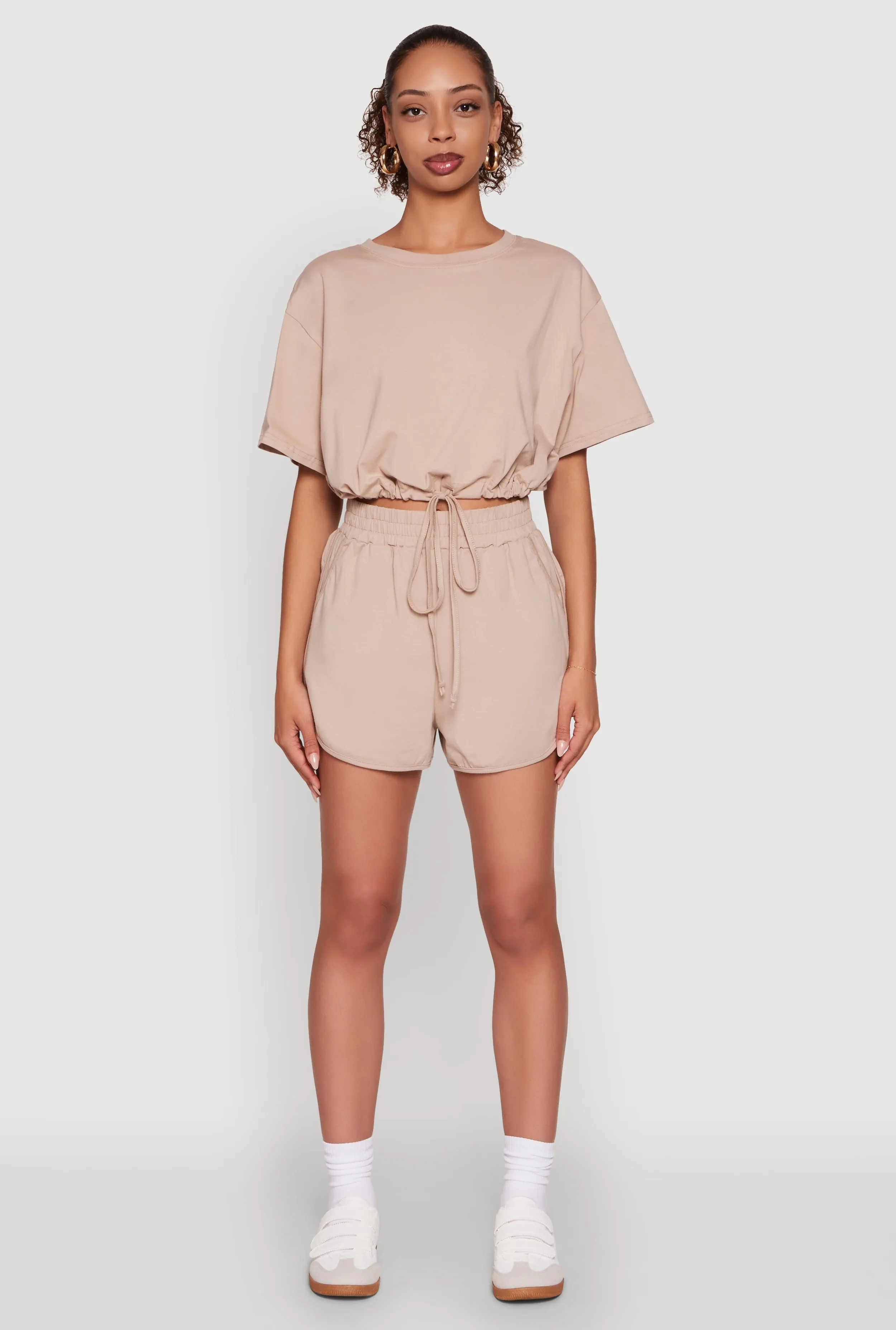 Daisy Short Sleeve Drawstring Hem Crop Top sold by Rainbow product image thumbnail 2