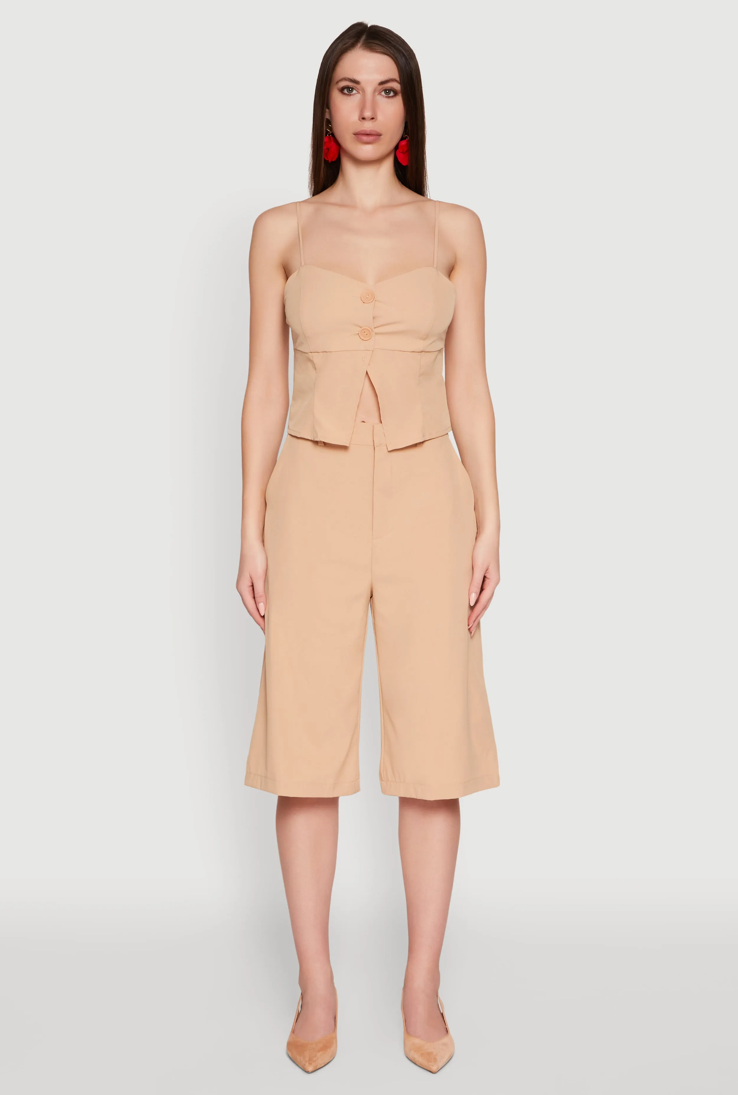 Stylish High Waisted Wide Leg Bermuda Shorts sold by Rainbow product image thumbnail 2