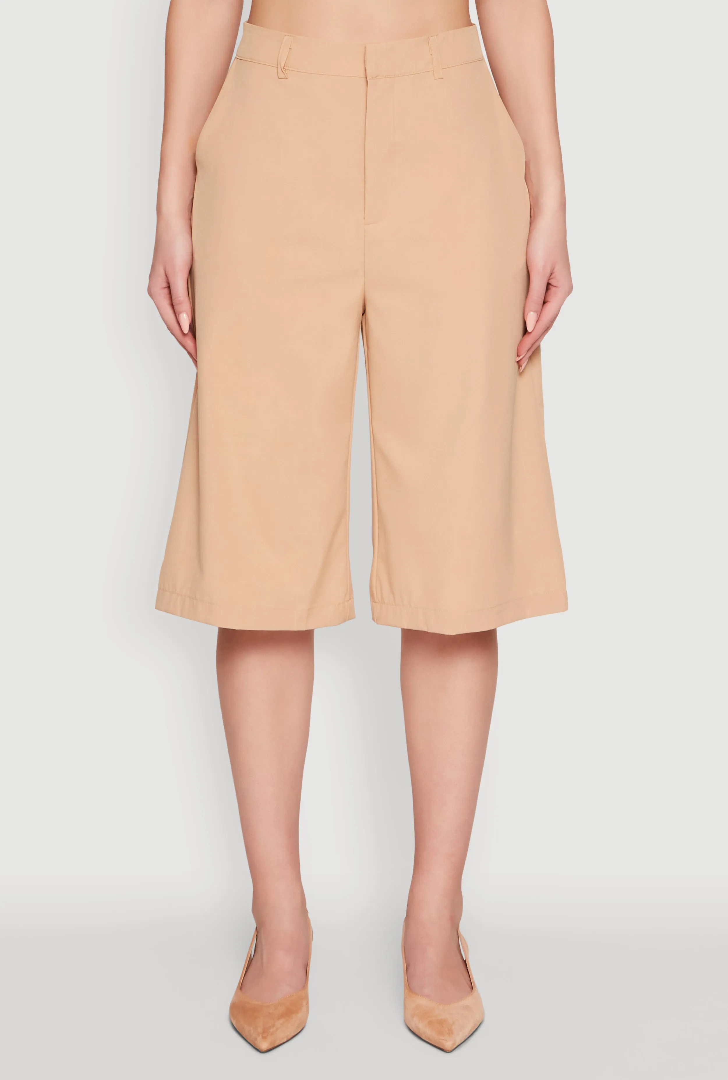 Stylish High Waisted Wide Leg Bermuda Shorts sold by Rainbow product image thumbnail 3