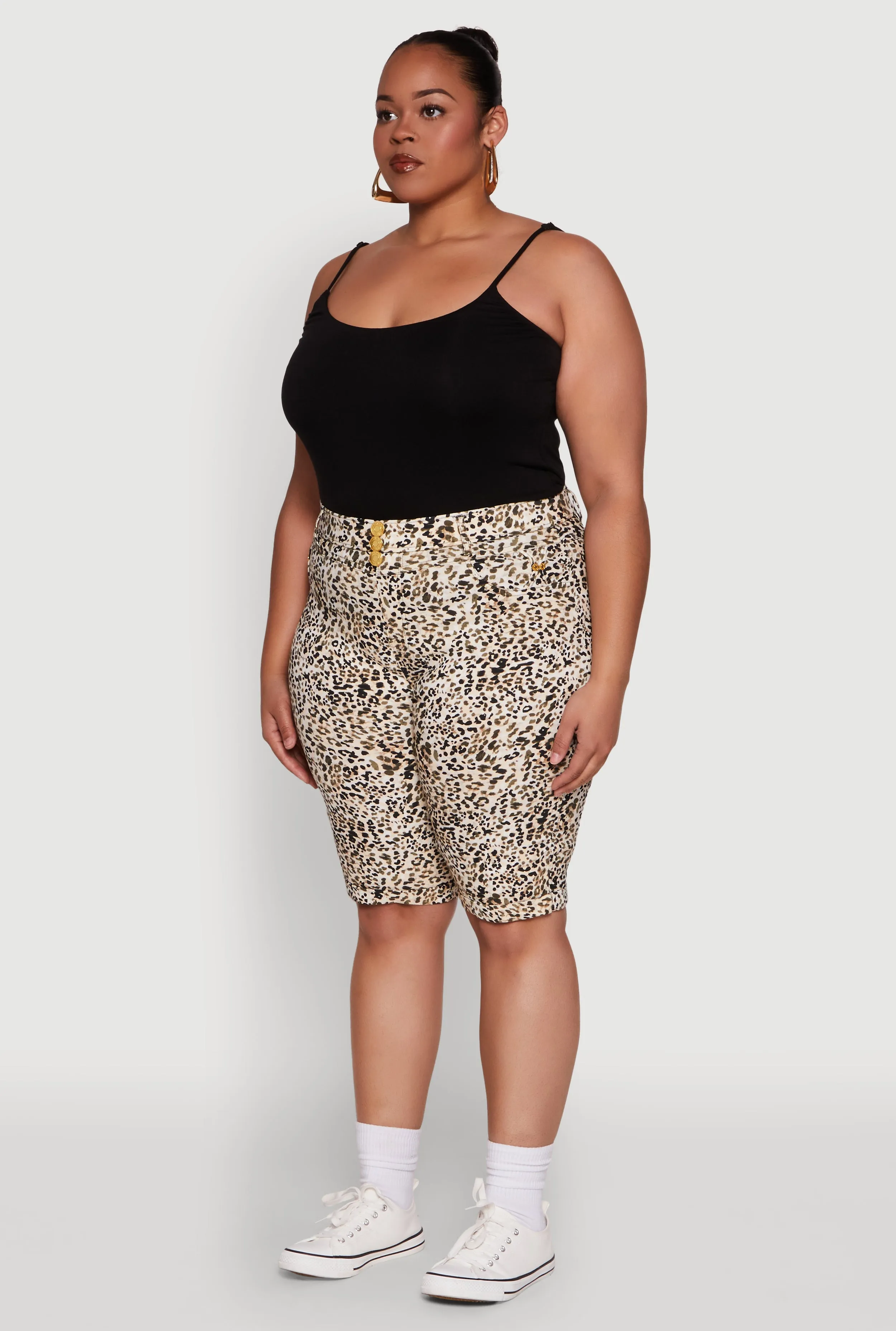 Plus Size Trendy High Waisted Bermuda Shorts sold by Rainbow product image thumbnail 3