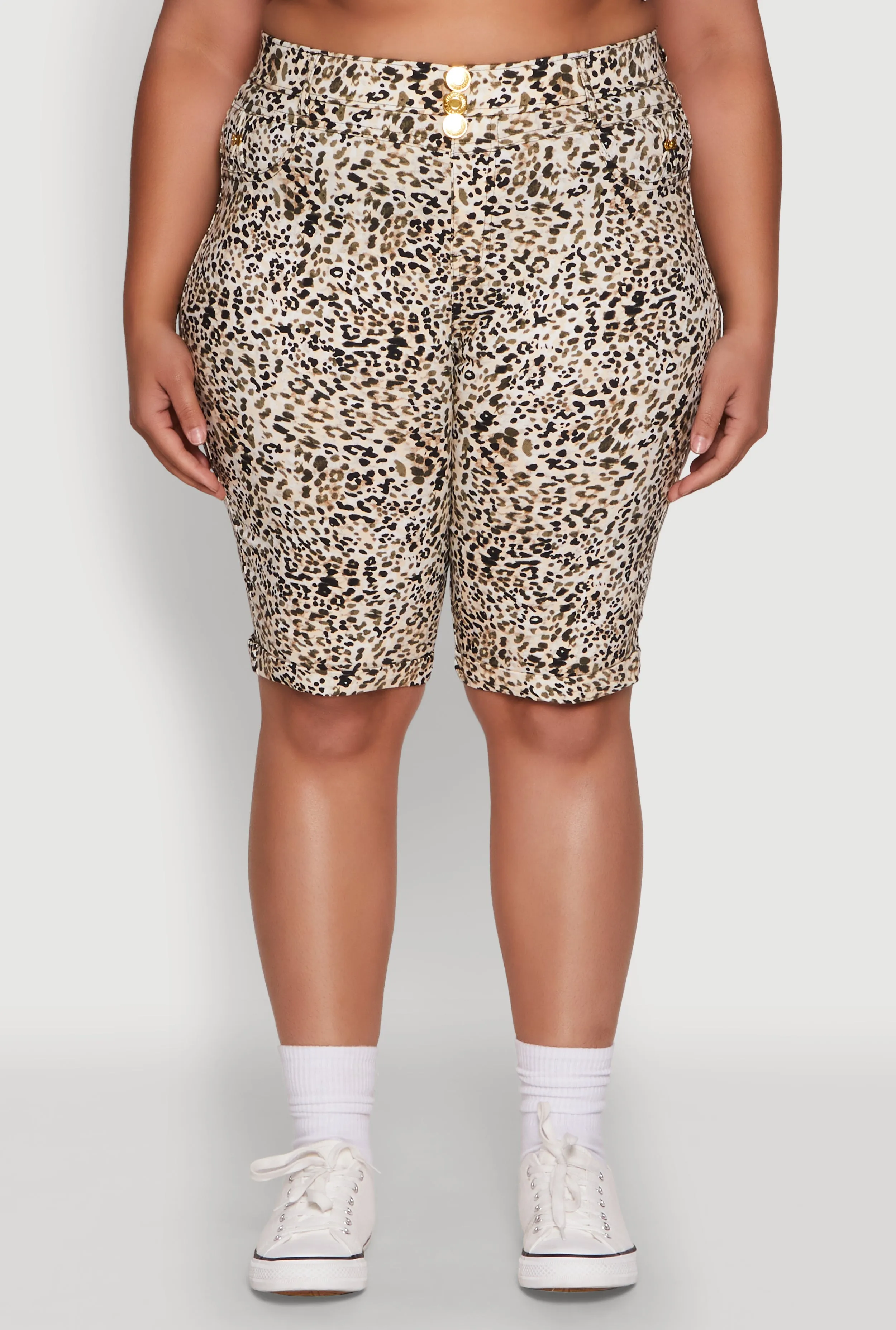 Plus Size Trendy High Waisted Bermuda Shorts sold by Rainbow product image thumbnail 5