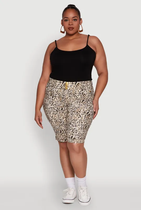 Plus Size Trendy High Waisted Bermuda Shorts sold by Rainbow
