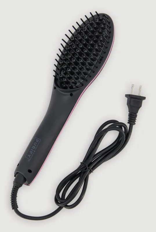 Hair Straightener Brush with LCD Screen and 3D Ceramic Bristles made by Rainbow