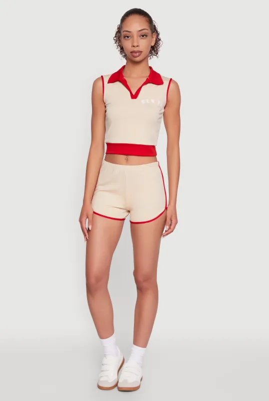 Trendy Contrast Trim Dolphin Shorts sold by Rainbow