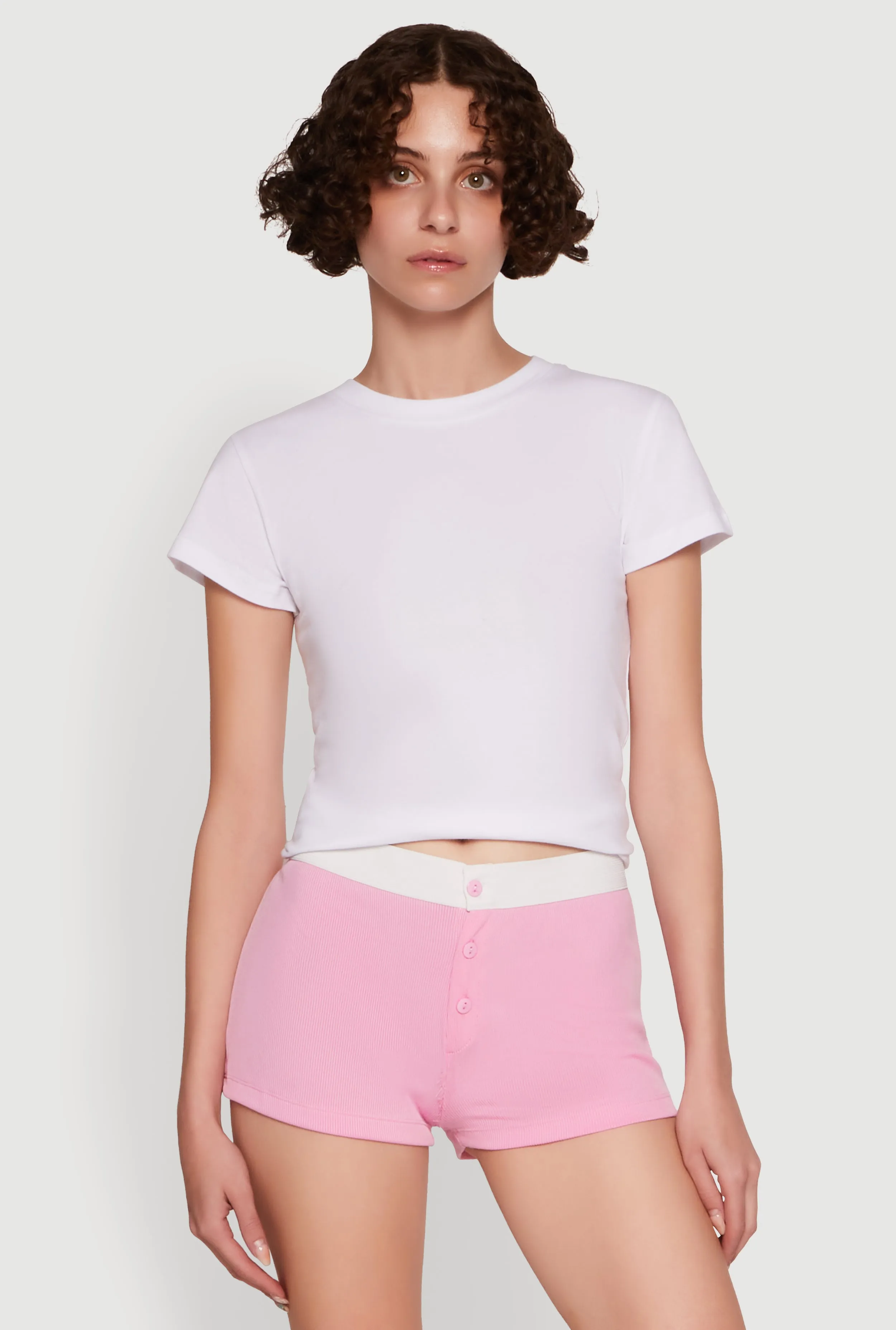 Trendy Ribbed Knit Sleep Shorts sold by Rainbow