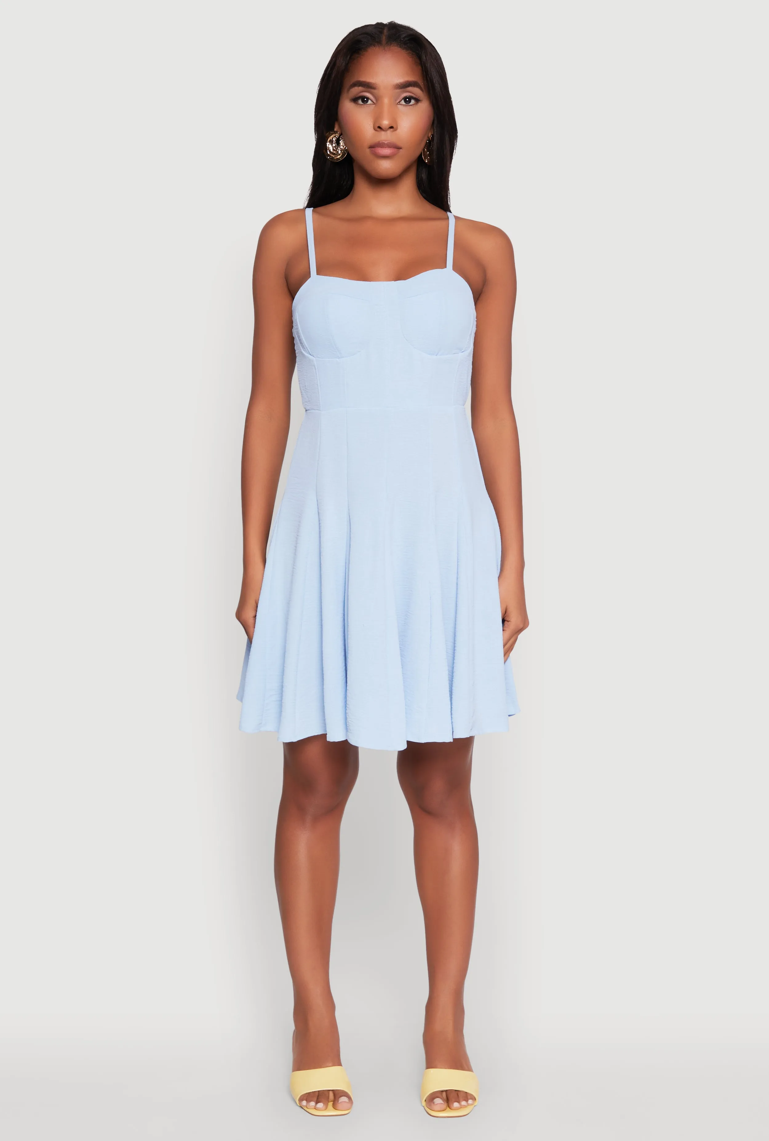 Trendy Crepe Knit Padded Bustier Skater Dress sold by Rainbow product image thumbnail 2